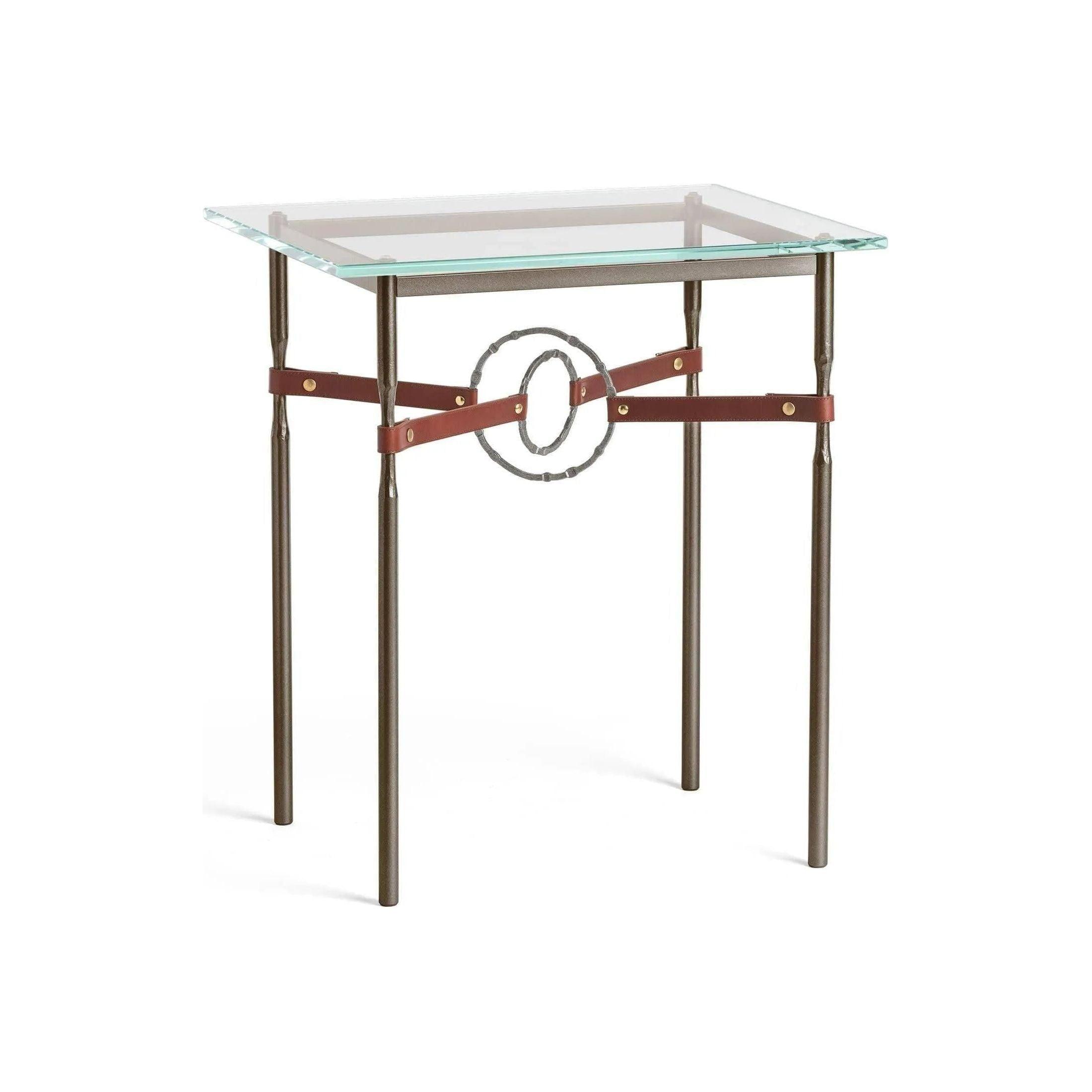 Hubbardton Forge - Equus Brown Leather Side Table - 750116-05-20-LB-VA0717 - Canada Light Shop