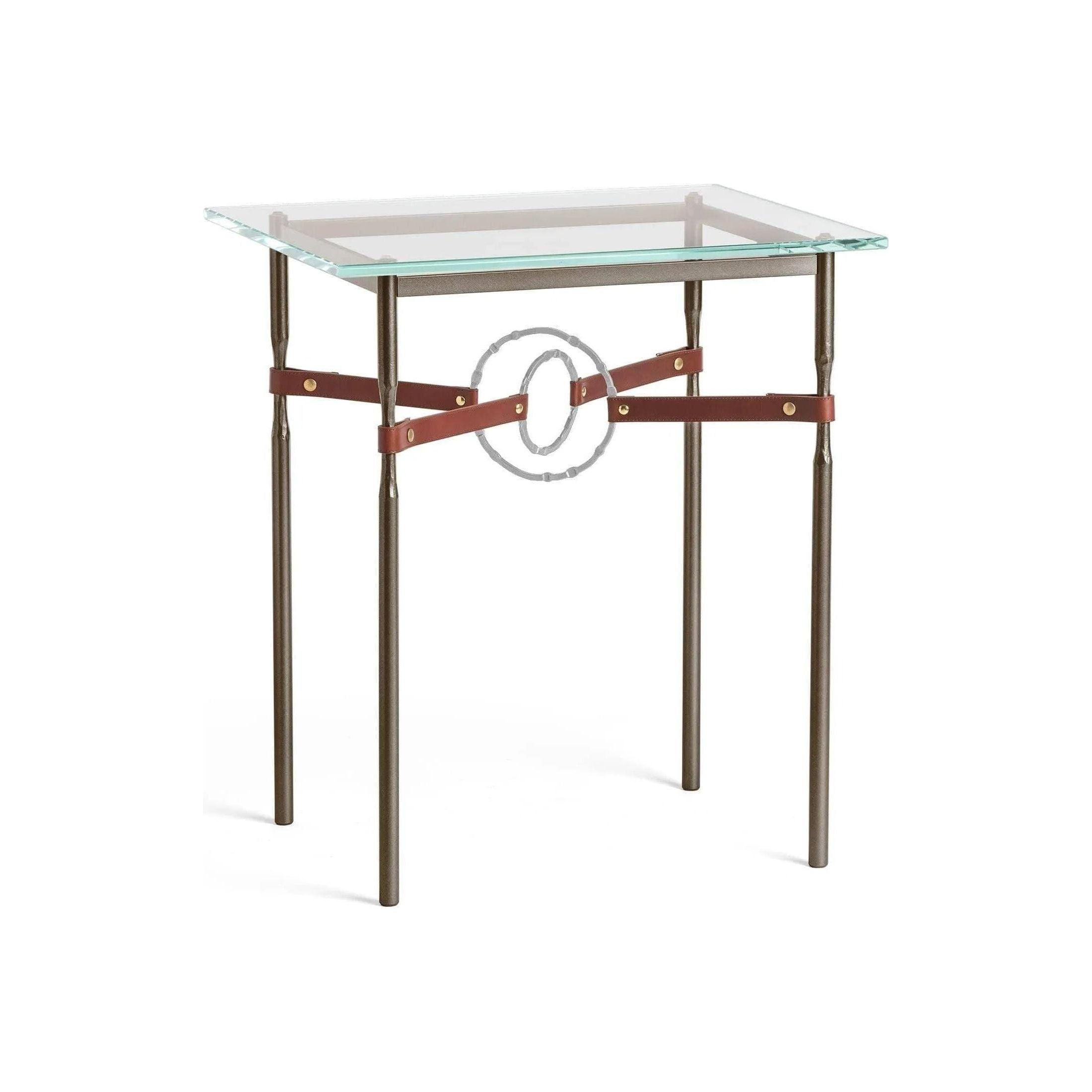 Hubbardton Forge - Equus Brown Leather Side Table - 750116-05-82-LB-VA0717 - Canada Light Shop