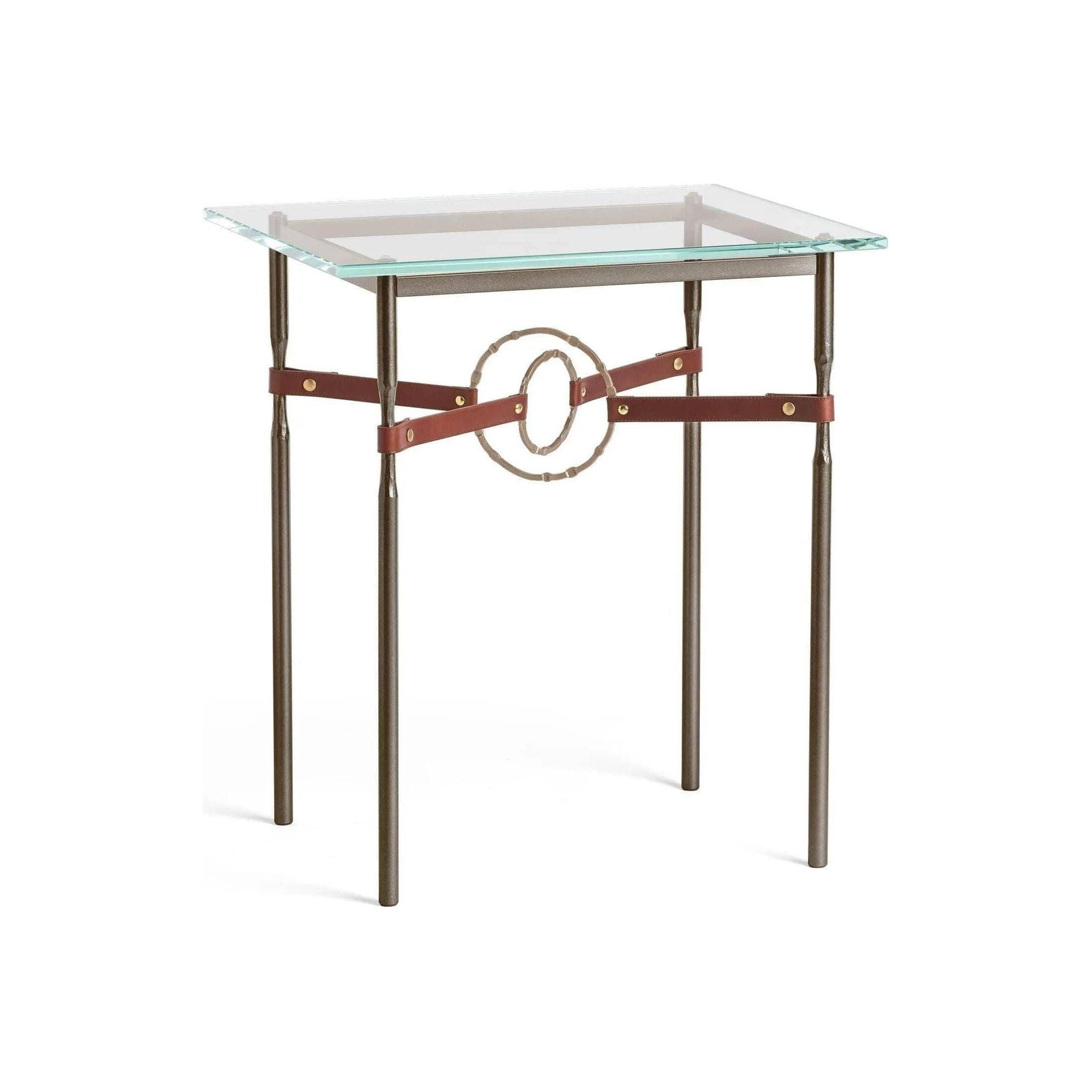 Hubbardton Forge - Equus Brown Leather Side Table - 750116-05-84-LB-VA0717 - Canada Light Shop