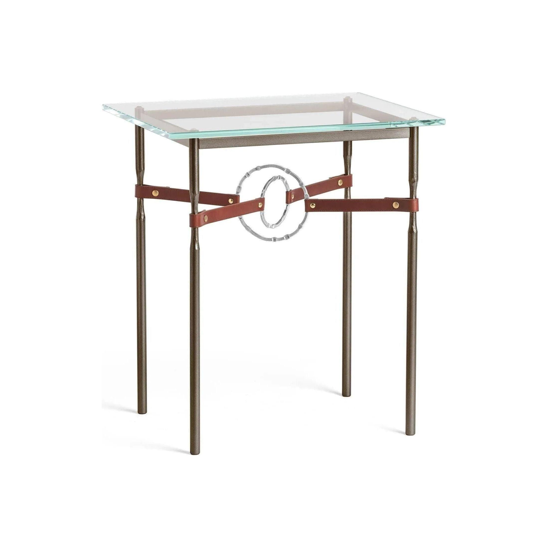 Hubbardton Forge - Equus Brown Leather Side Table - 750116-05-85-LB-VA0717 - Canada Light Shop