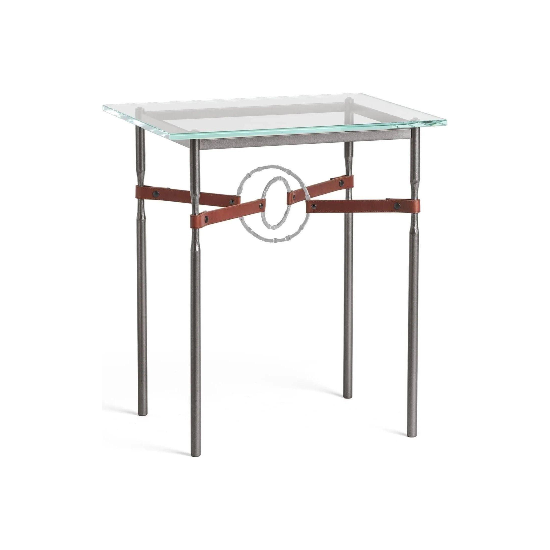 Hubbardton Forge - Equus Brown Leather Side Table - 750116-07-82-LB-VA0717 - Canada Light Shop