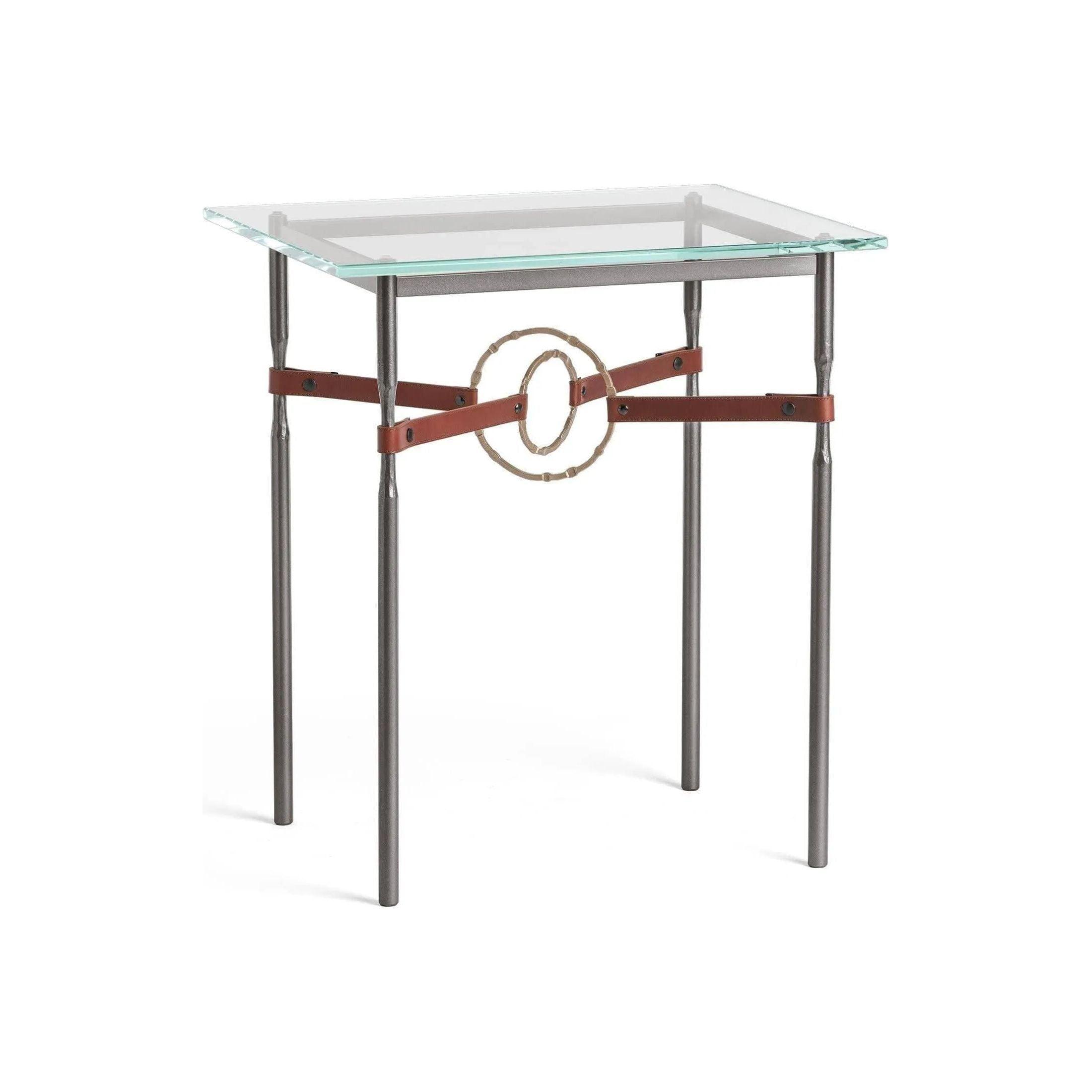 Hubbardton Forge - Equus Brown Leather Side Table - 750116-07-84-LB-VA0717 - Canada Light Shop