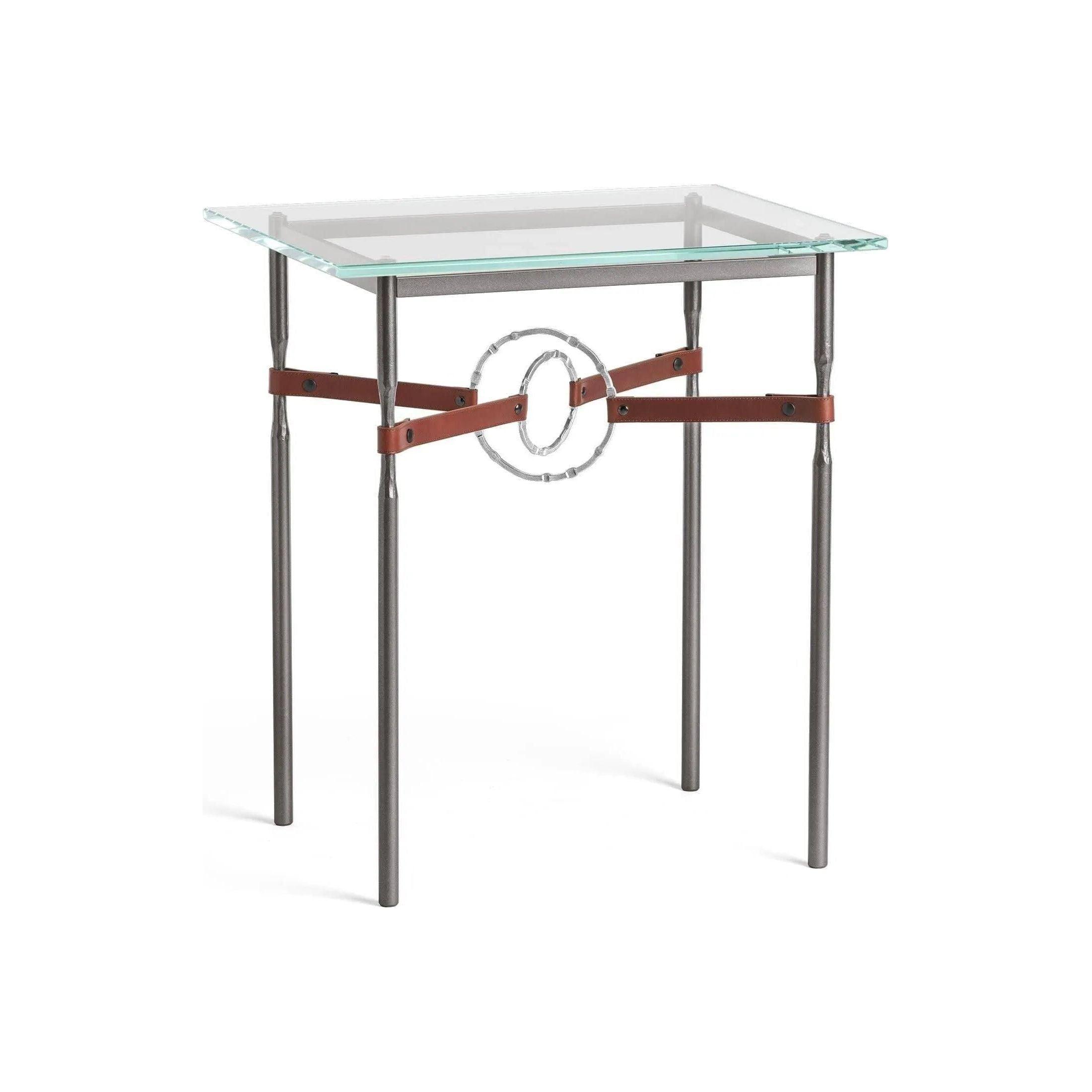 Hubbardton Forge - Equus Brown Leather Side Table - 750116-07-85-LB-VA0717 - Canada Light Shop
