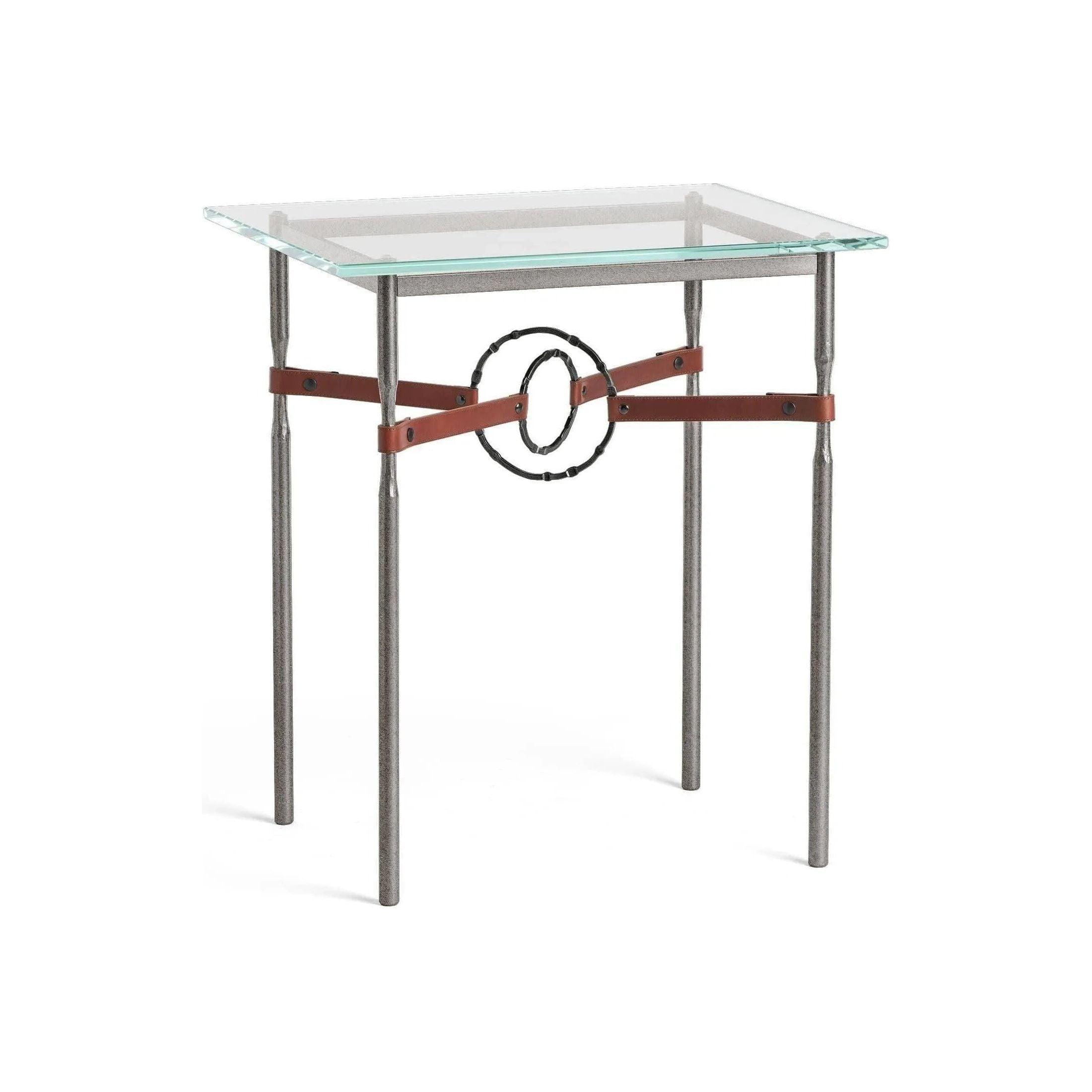 Hubbardton Forge - Equus Brown Leather Side Table - 750116-20-10-LB-VA0717 - Canada Light Shop