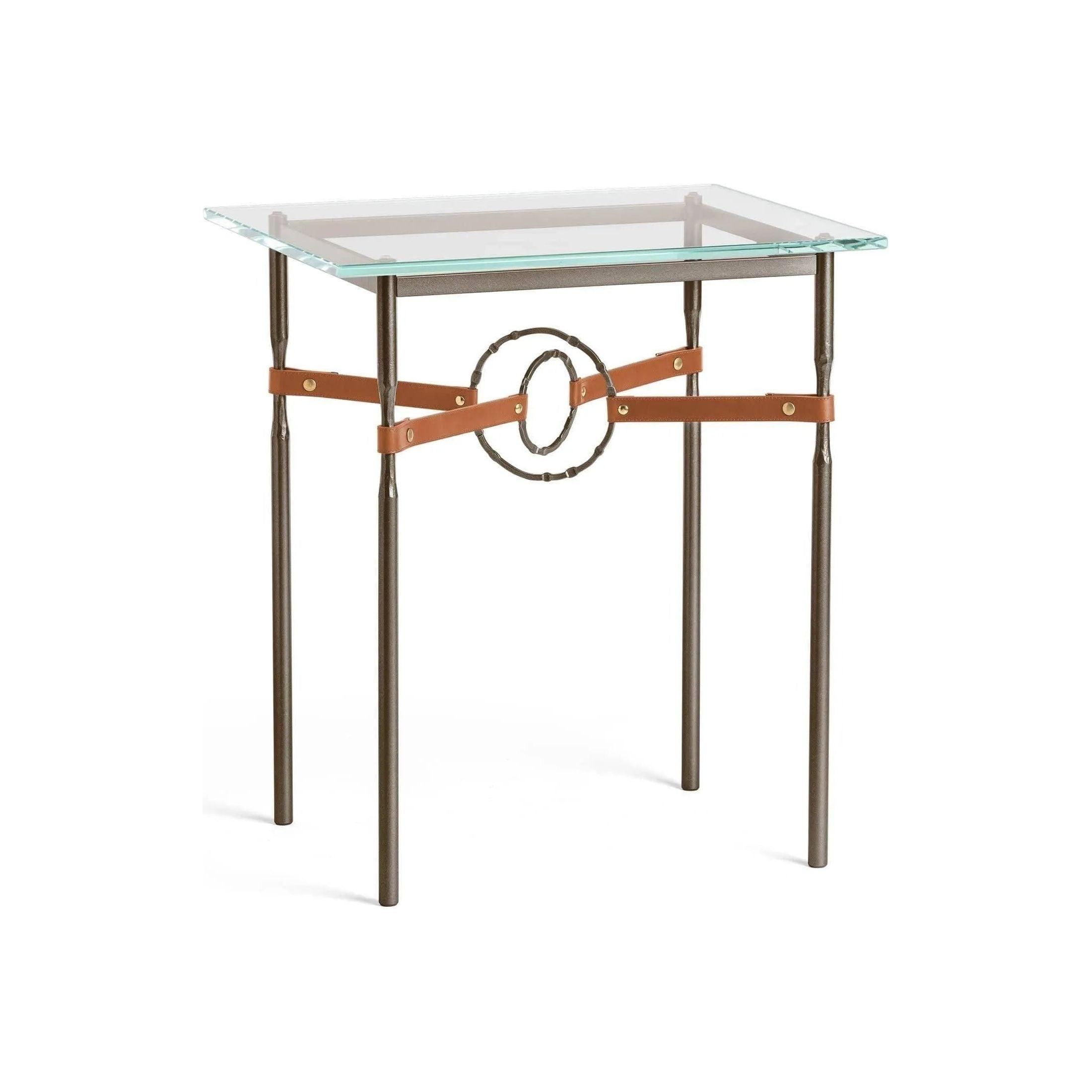 Hubbardton Forge - Equus Chestnut Leather Side Table - 750116-05-05-LC-VA0717 - Canada Light Shop