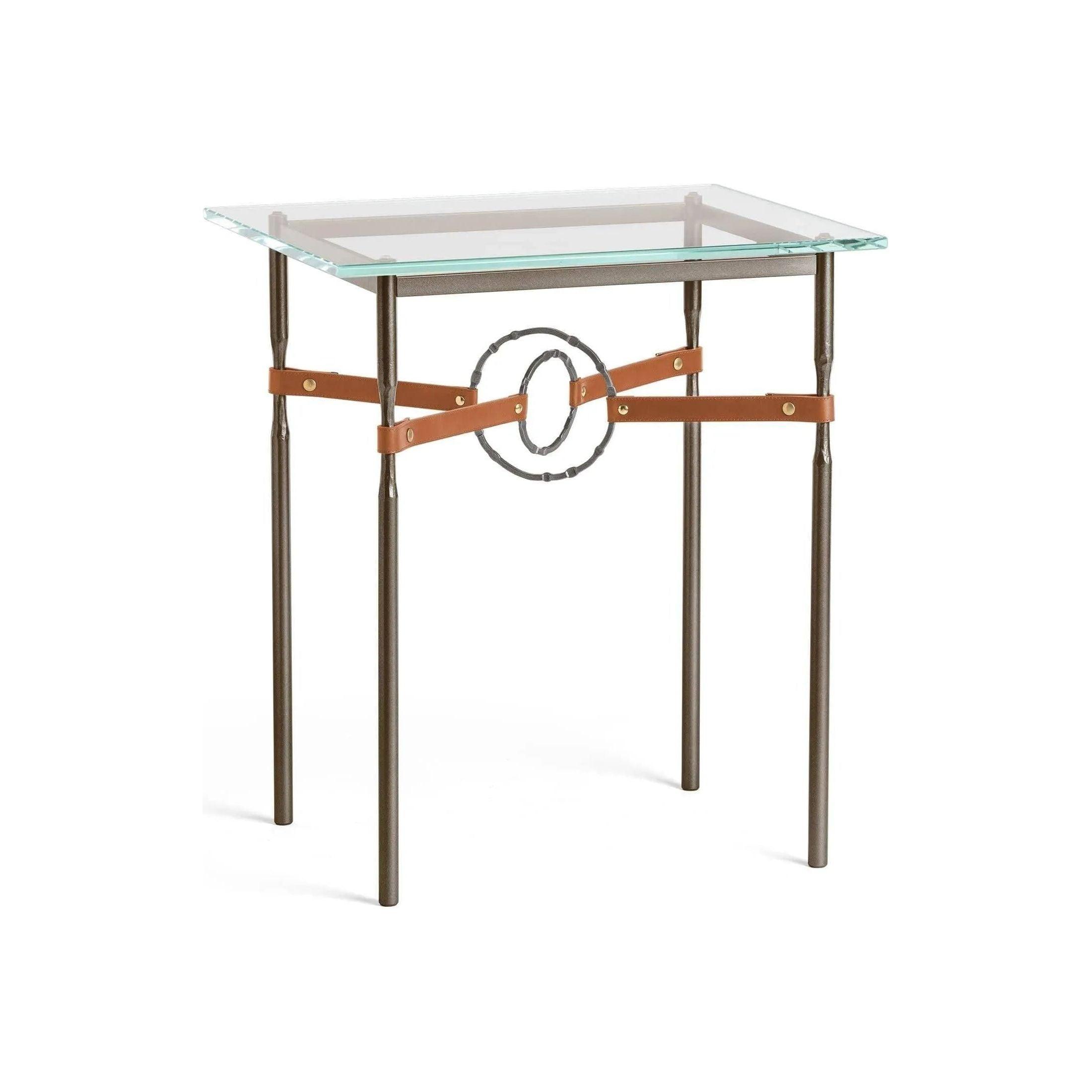 Hubbardton Forge - Equus Chestnut Leather Side Table - 750116-05-07-LC-VA0717 - Canada Light Shop