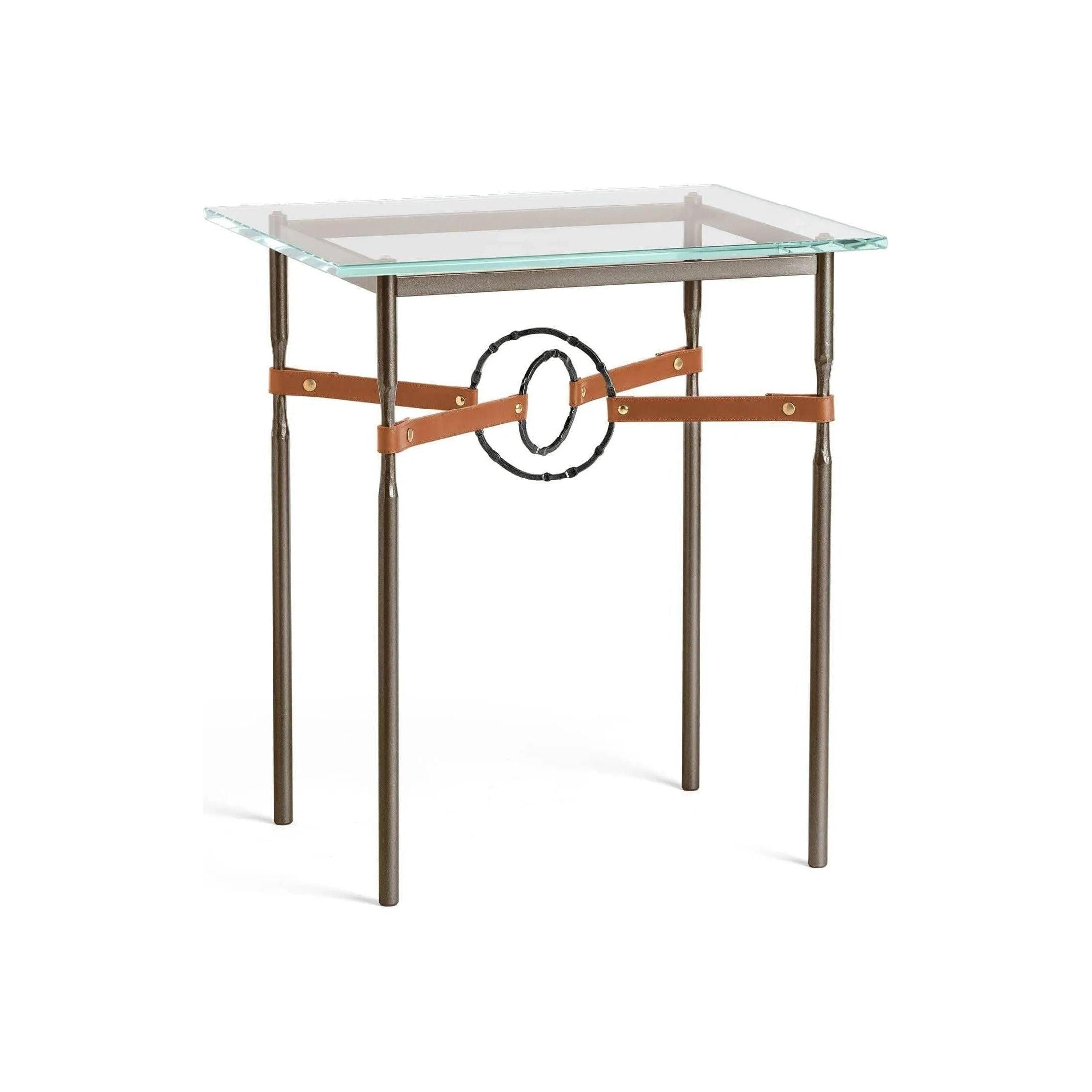 Hubbardton Forge - Equus Chestnut Leather Side Table - 750116-05-10-LC-VA0717 - Canada Light Shop