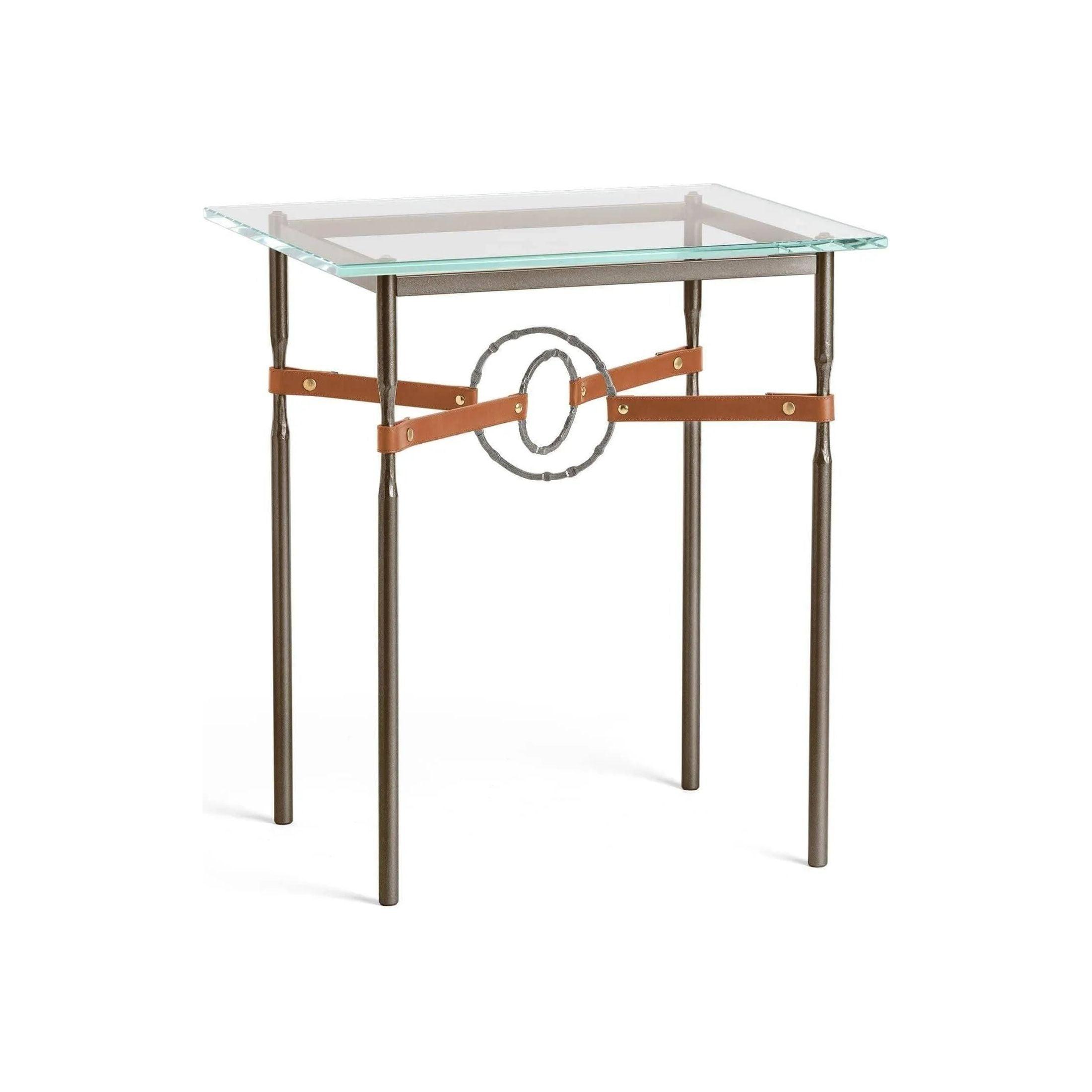 Hubbardton Forge - Equus Chestnut Leather Side Table - 750116-05-20-LC-VA0717 - Canada Light Shop