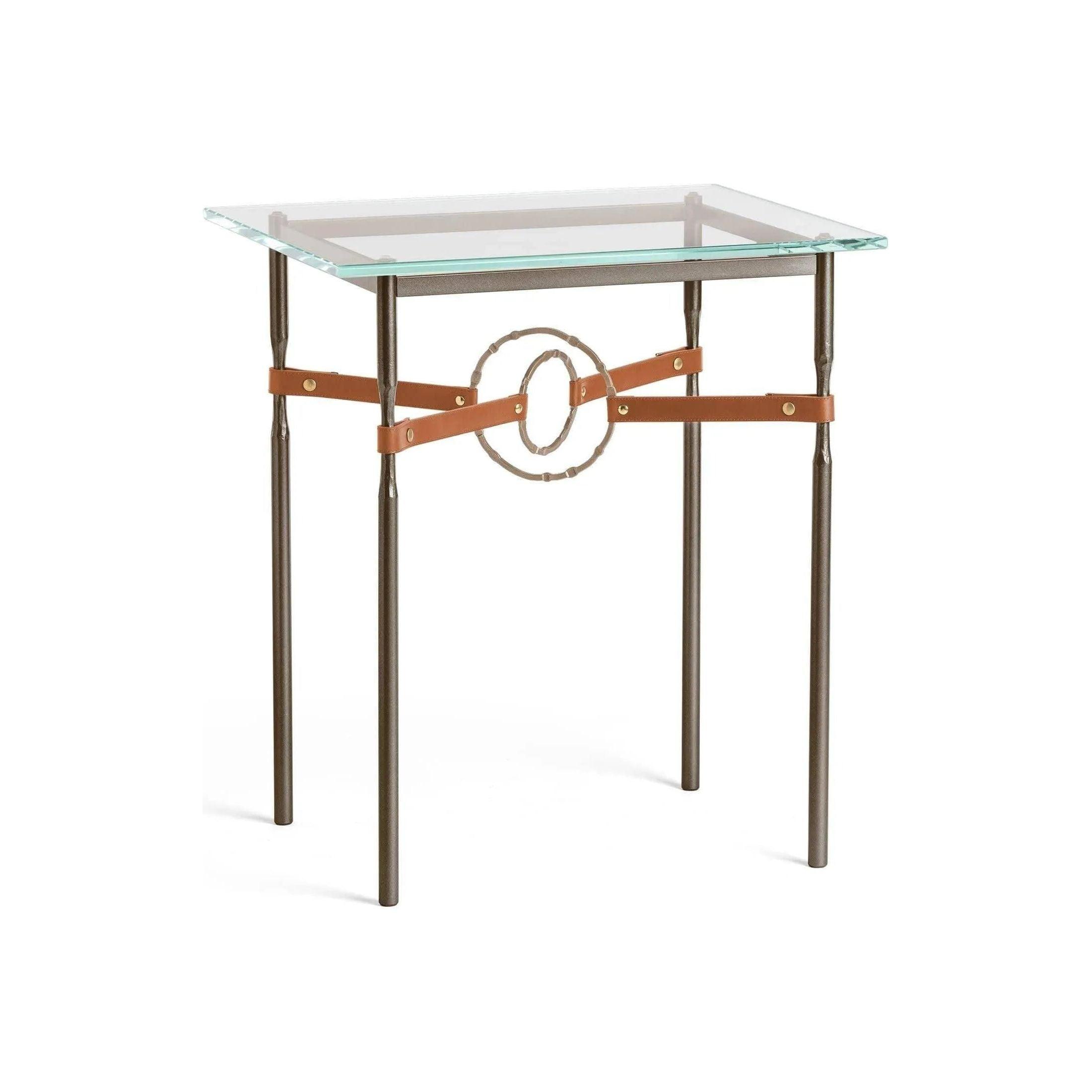 Hubbardton Forge - Equus Chestnut Leather Side Table - 750116-05-84-LC-VA0717 - Canada Light Shop