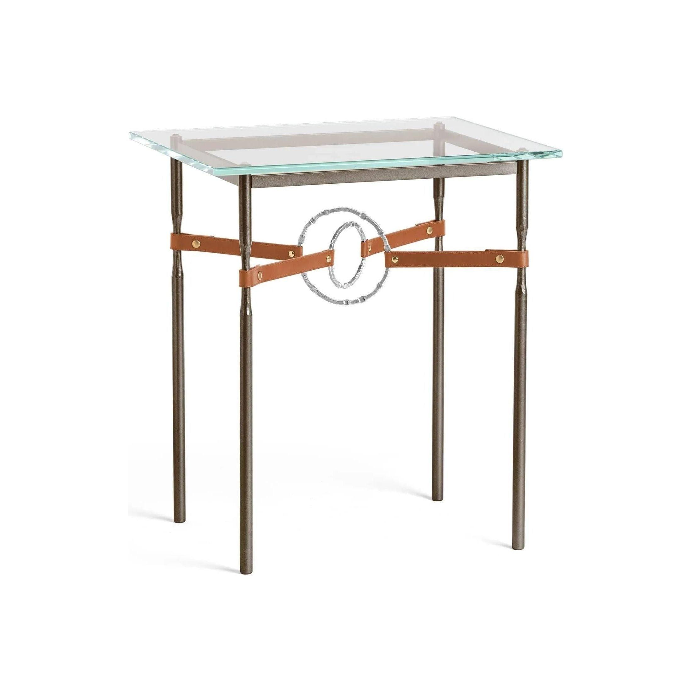 Hubbardton Forge - Equus Chestnut Leather Side Table - 750116-05-85-LC-VA0717 - Canada Light Shop