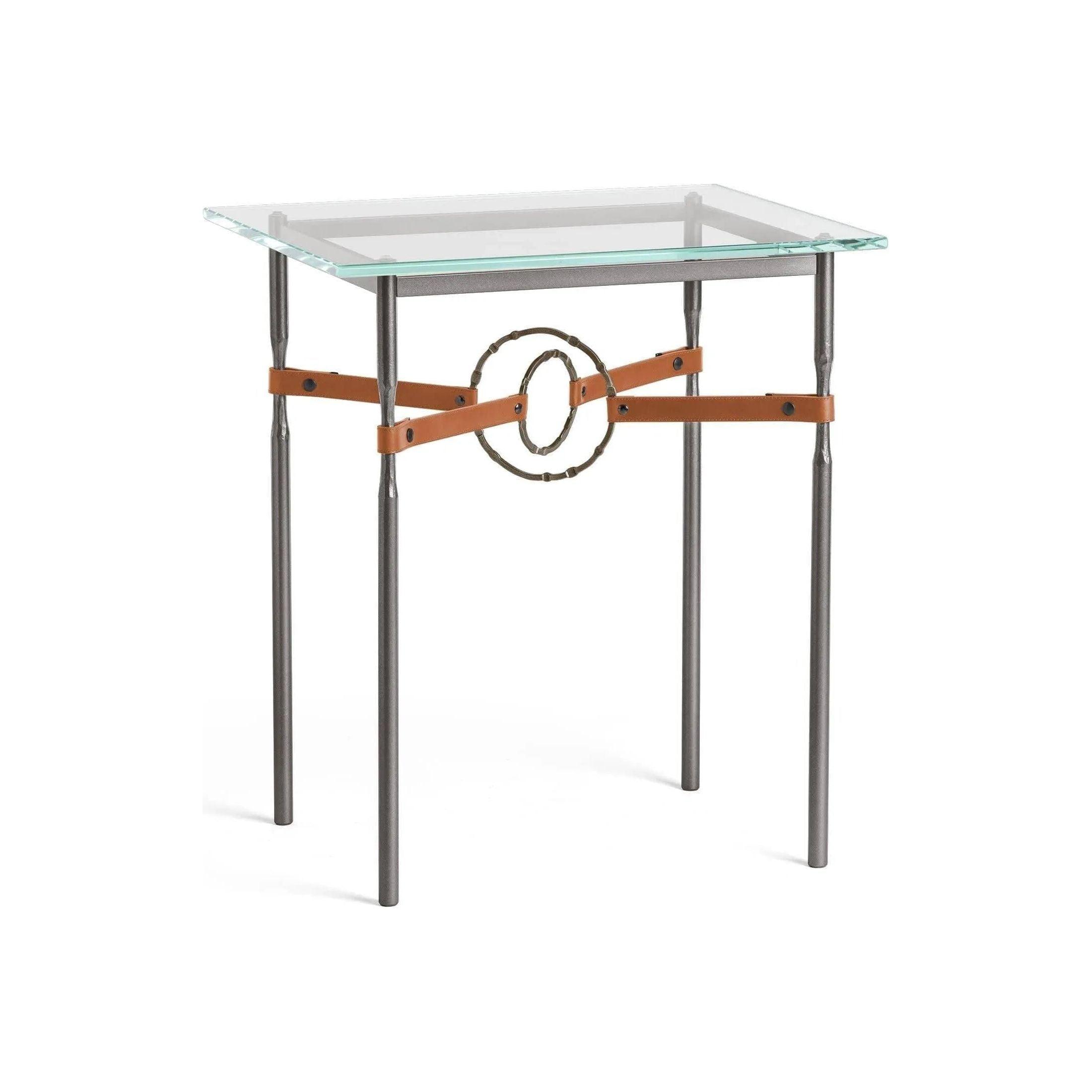 Hubbardton Forge - Equus Chestnut Leather Side Table - 750116-07-05-LC-VA0717 - Canada Light Shop