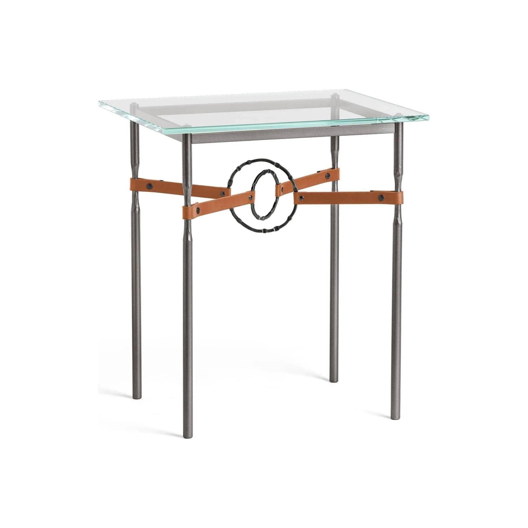 Hubbardton Forge - Equus Chestnut Leather Side Table - 750116-07-10-LC-VA0717 - Canada Light Shop