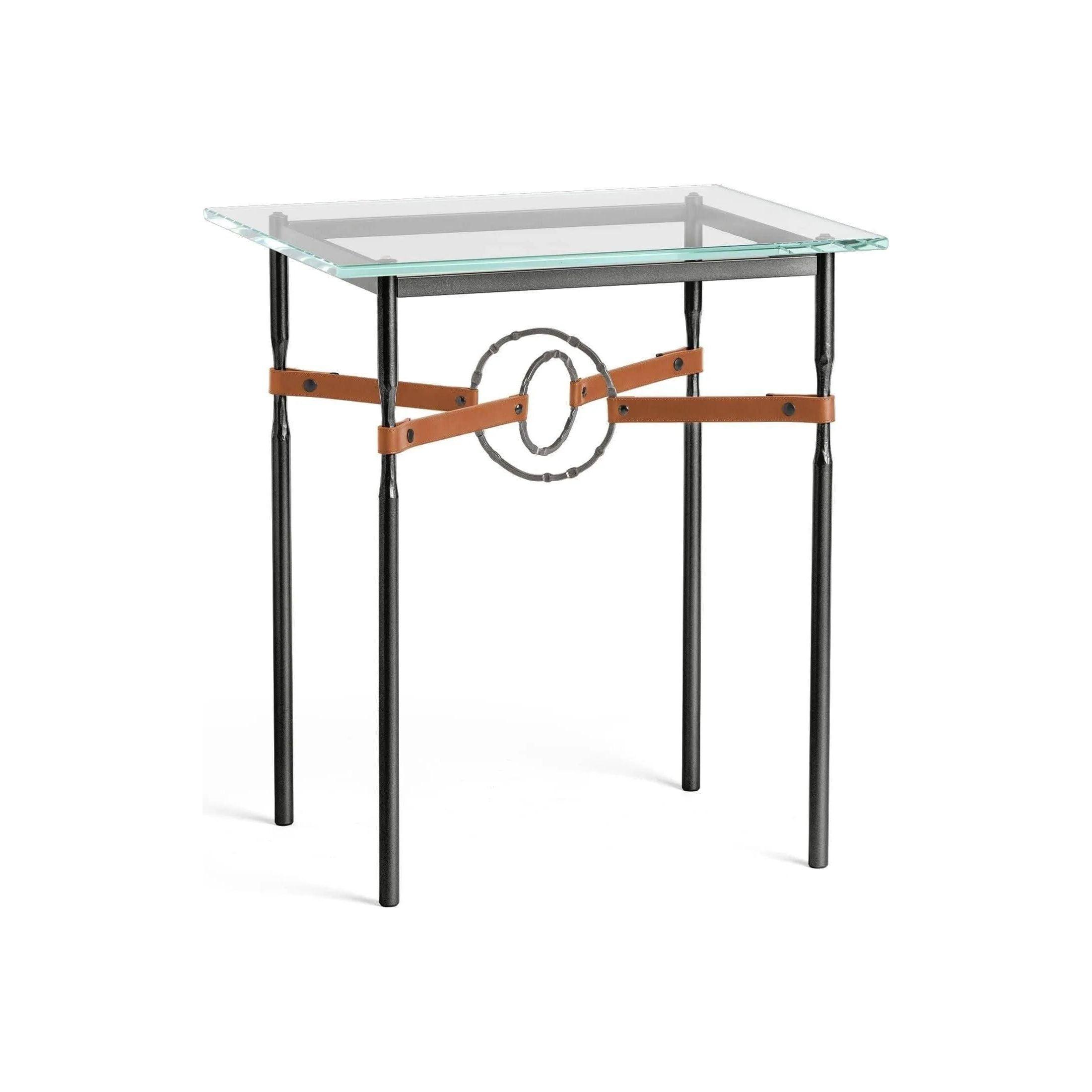 Hubbardton Forge - Equus Chestnut Leather Side Table - 750116-10-07-LC-VA0717 - Canada Light Shop
