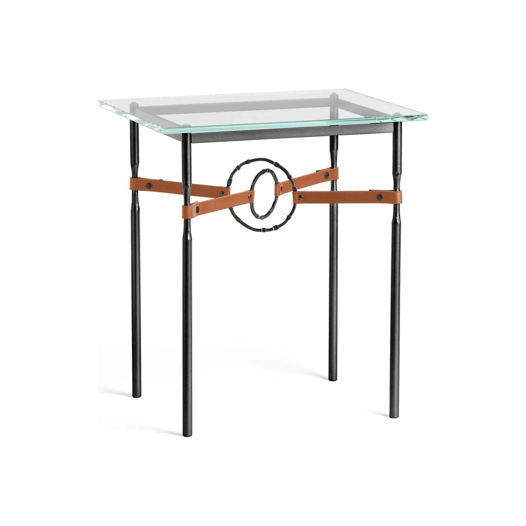 Hubbardton Forge - Equus Chestnut Leather Side Table - 750116-10-10-LC-VA0717 - Canada Light Shop