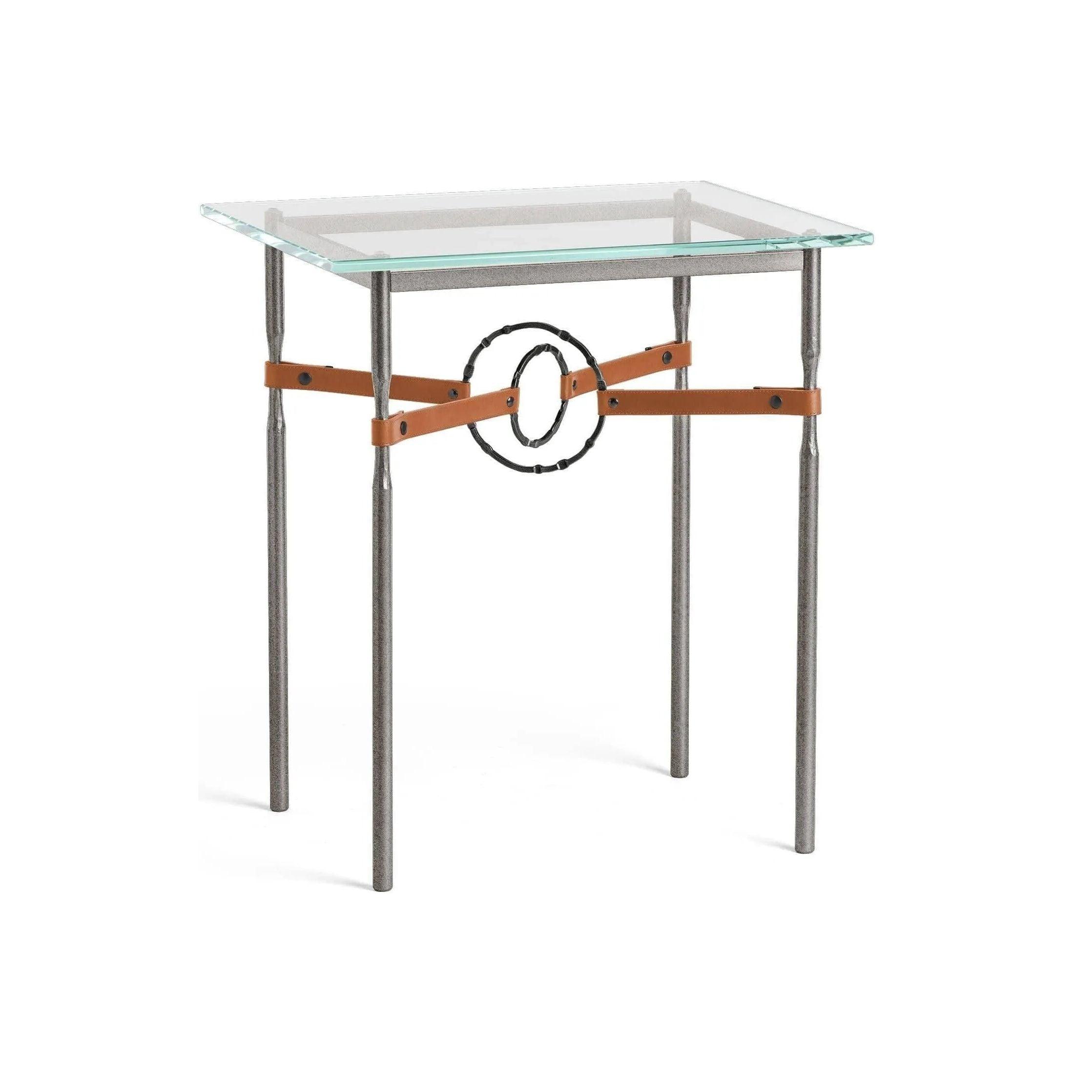 Hubbardton Forge - Equus Chestnut Leather Side Table - 750116-20-10-LC-VA0717 - Canada Light Shop