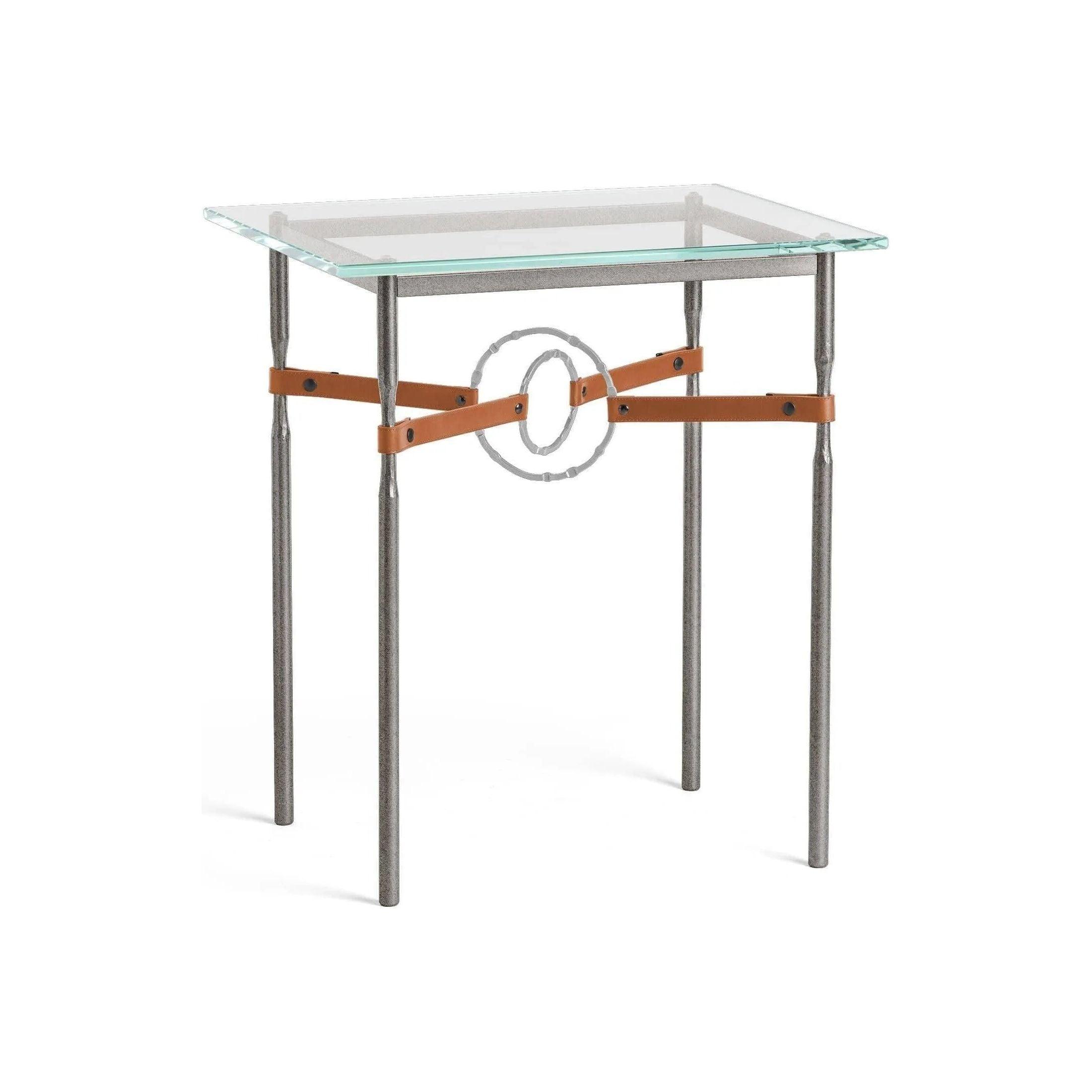 Hubbardton Forge - Equus Chestnut Leather Side Table - 750116-20-82-LC-VA0717 - Canada Light Shop