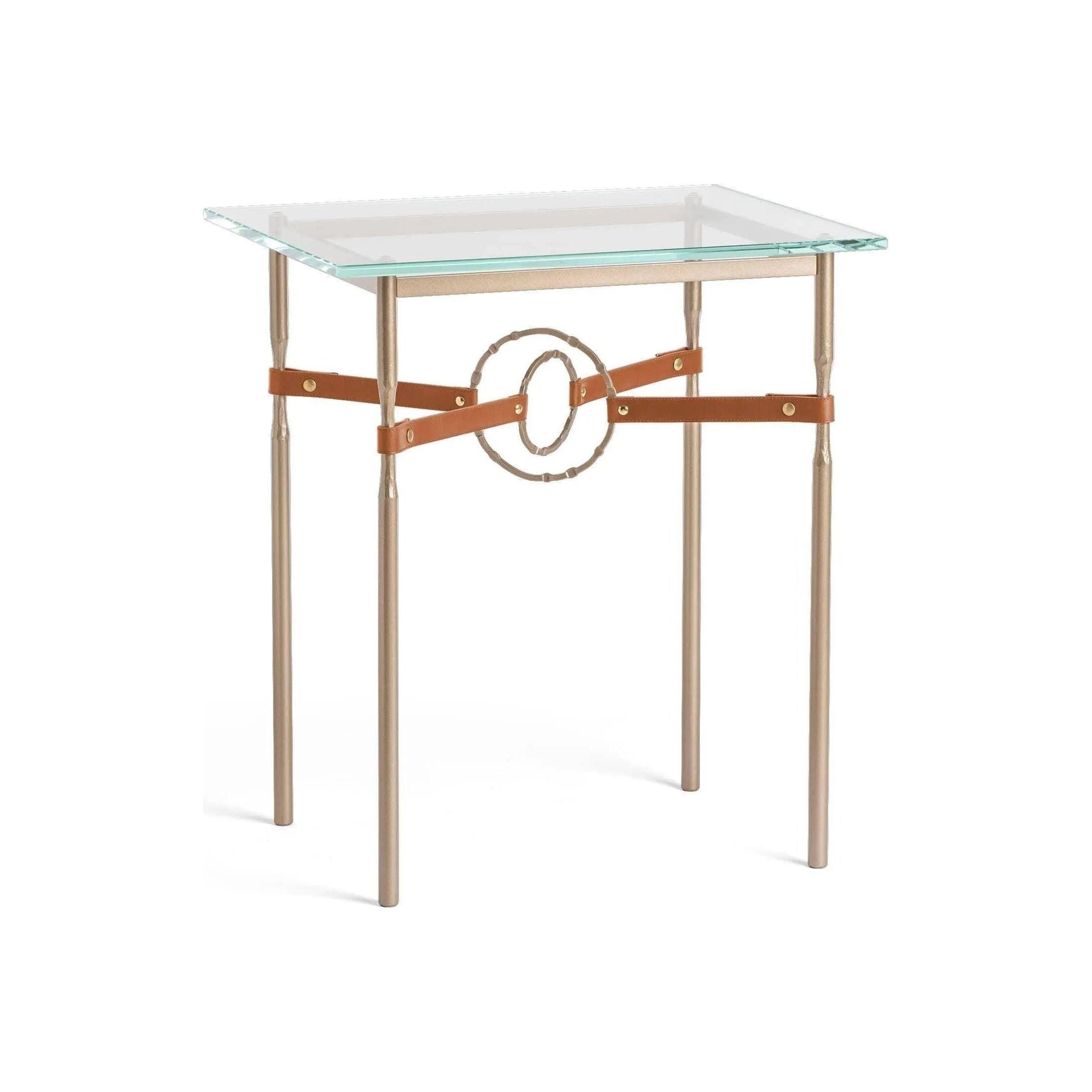 Hubbardton Forge - Equus Chestnut Leather Side Table - 750116-84-84-LC-VA0717 - Canada Light Shop