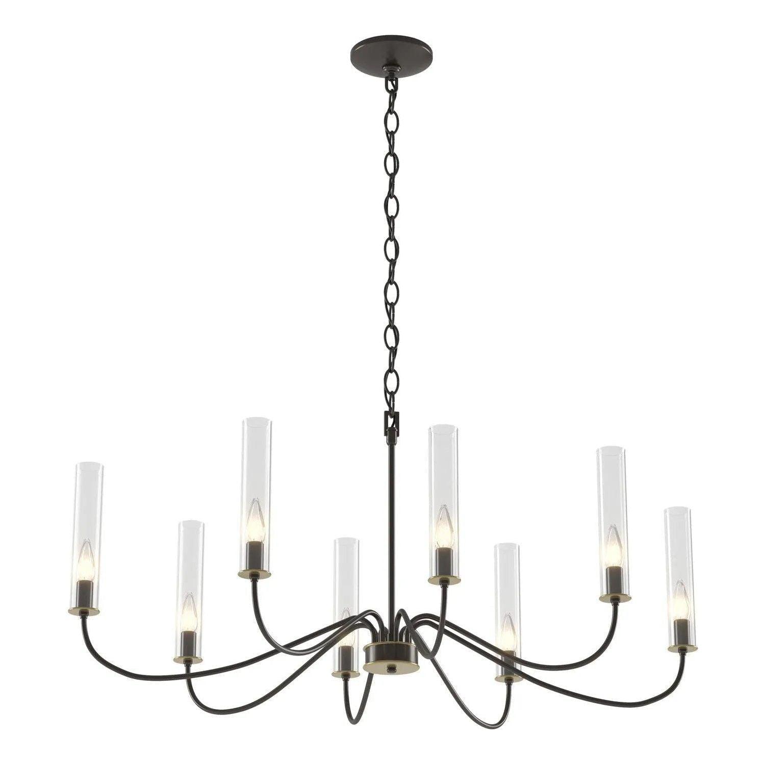 Hubbardton Forge - Grace 23-Inch Eight Light Chandelier - 105050-SKT-14-BR-ZM0611 - Canada Light Shop