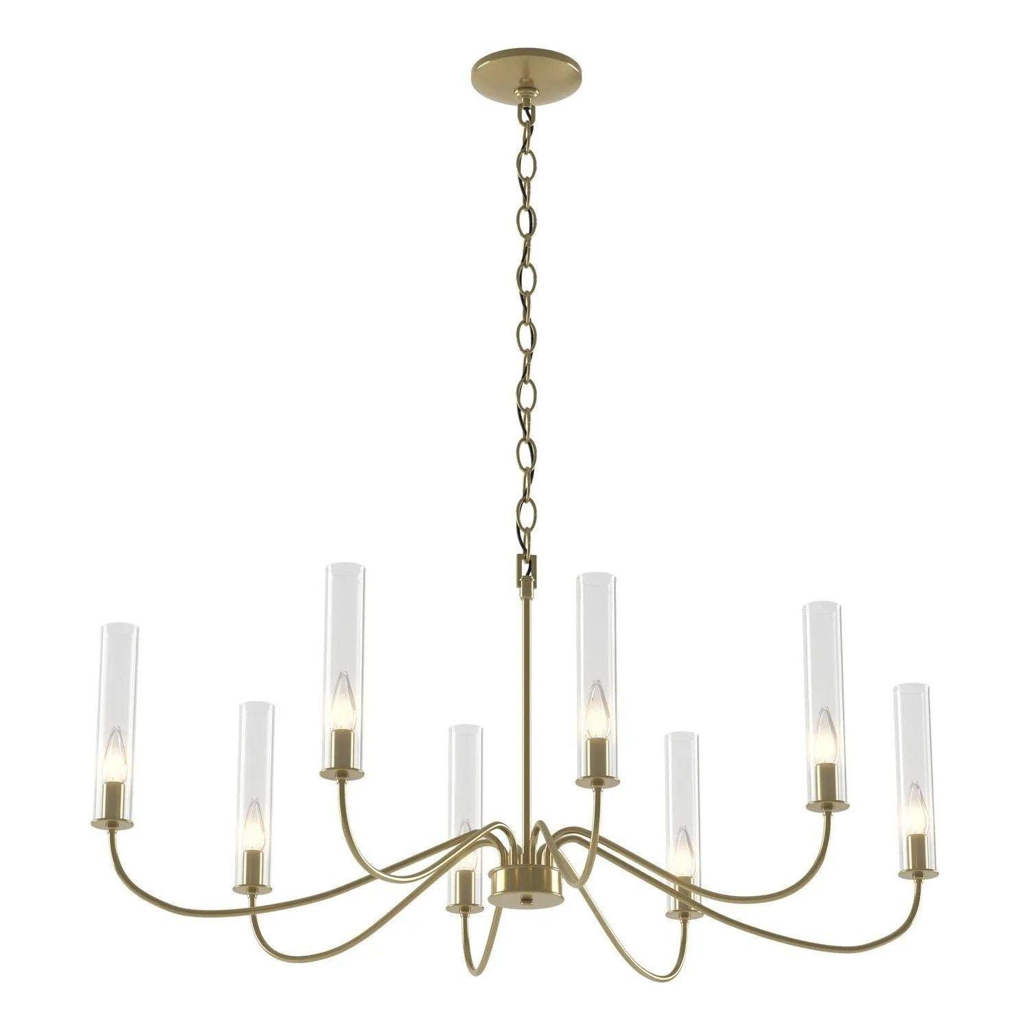 Hubbardton Forge - Grace 23-Inch Eight Light Chandelier - 105050-SKT-86-BR-ZM0611 - Canada Light Shop