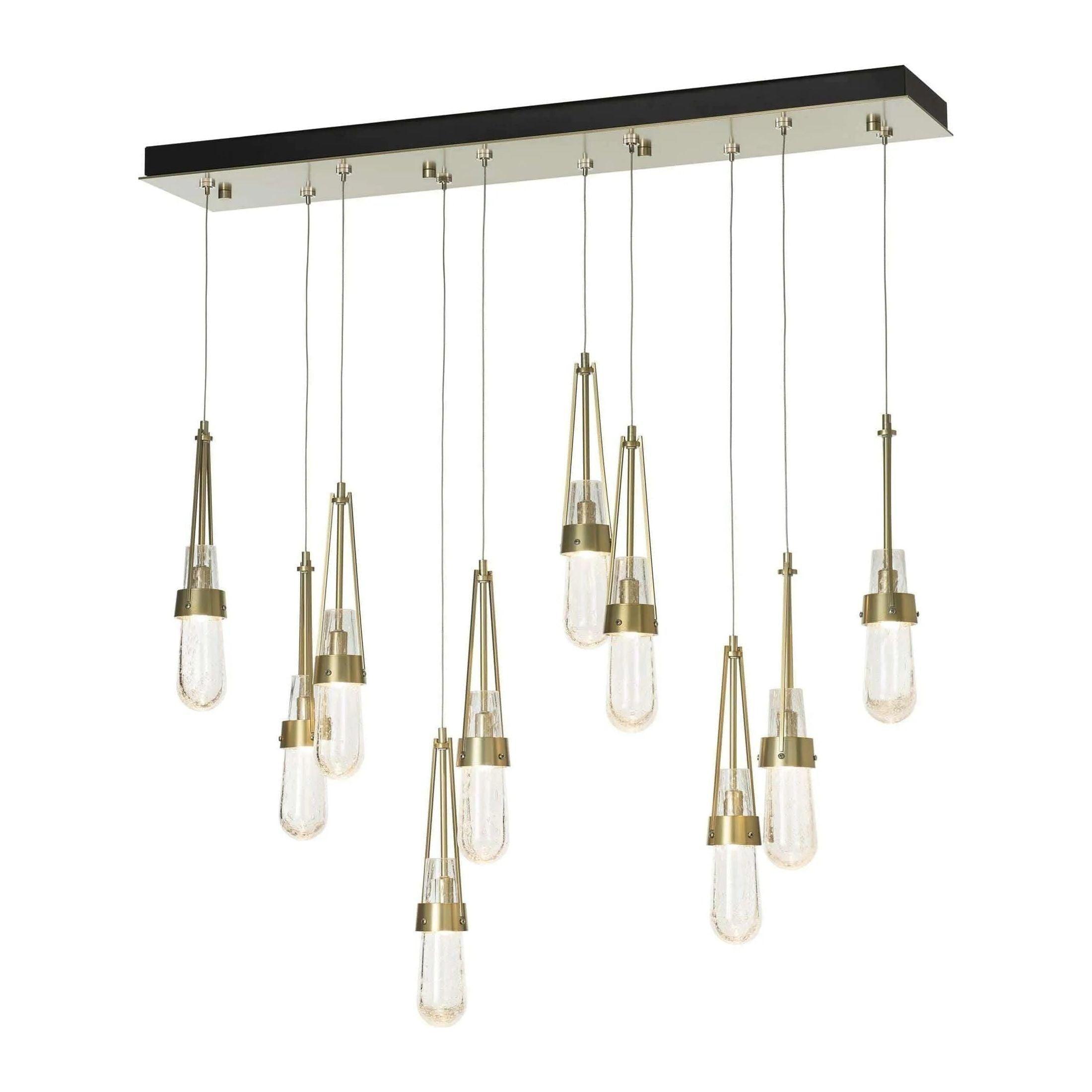 Hubbardton Forge - Link 10-Light Blown Glass Rectangular Pendant - 131200-SKT-STND-86-YG0434 - Canada Light Shop