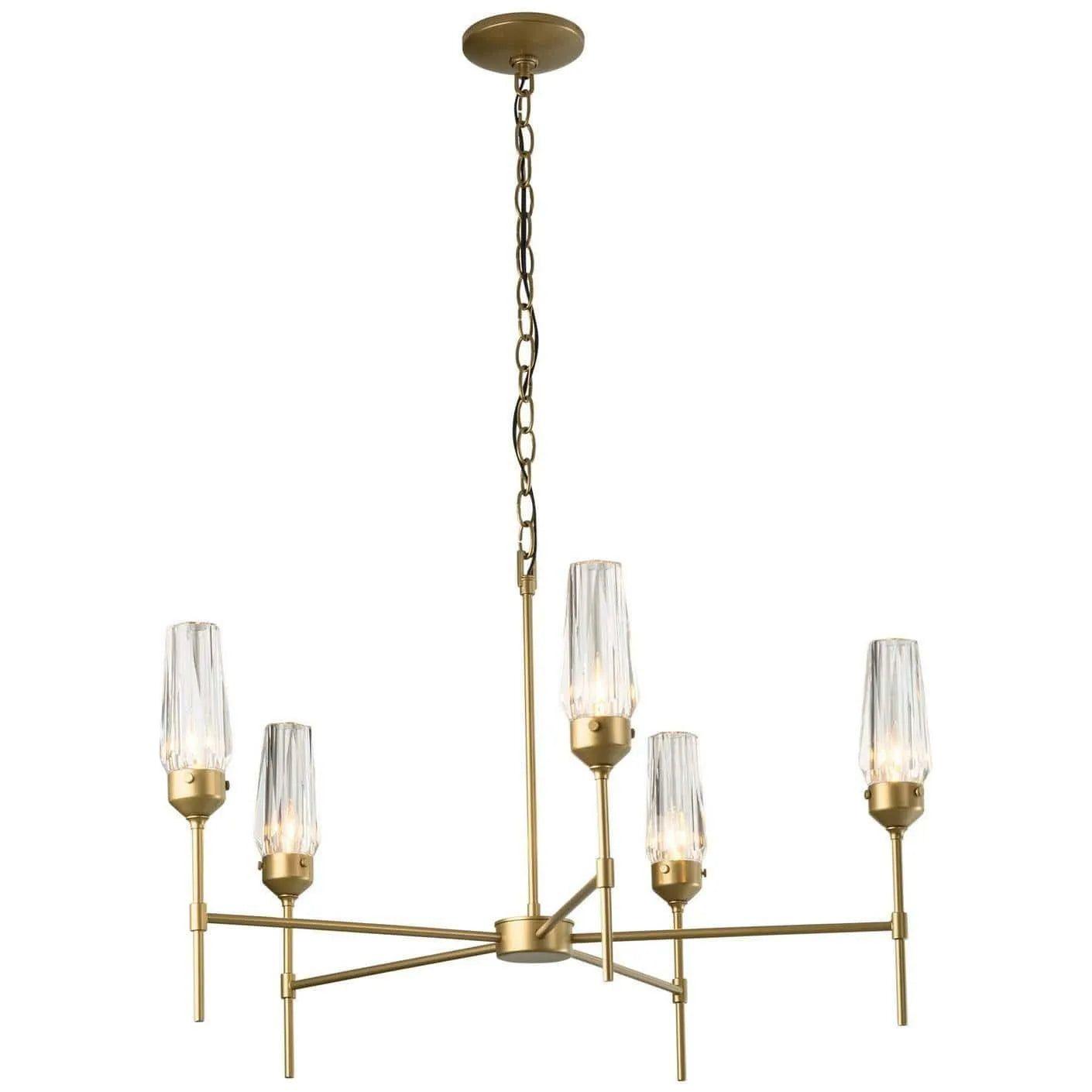 Hubbardton Forge - Luma 30-Inch Five Light Chandelier - 105060-SKT-05-CR - Canada Light Shop