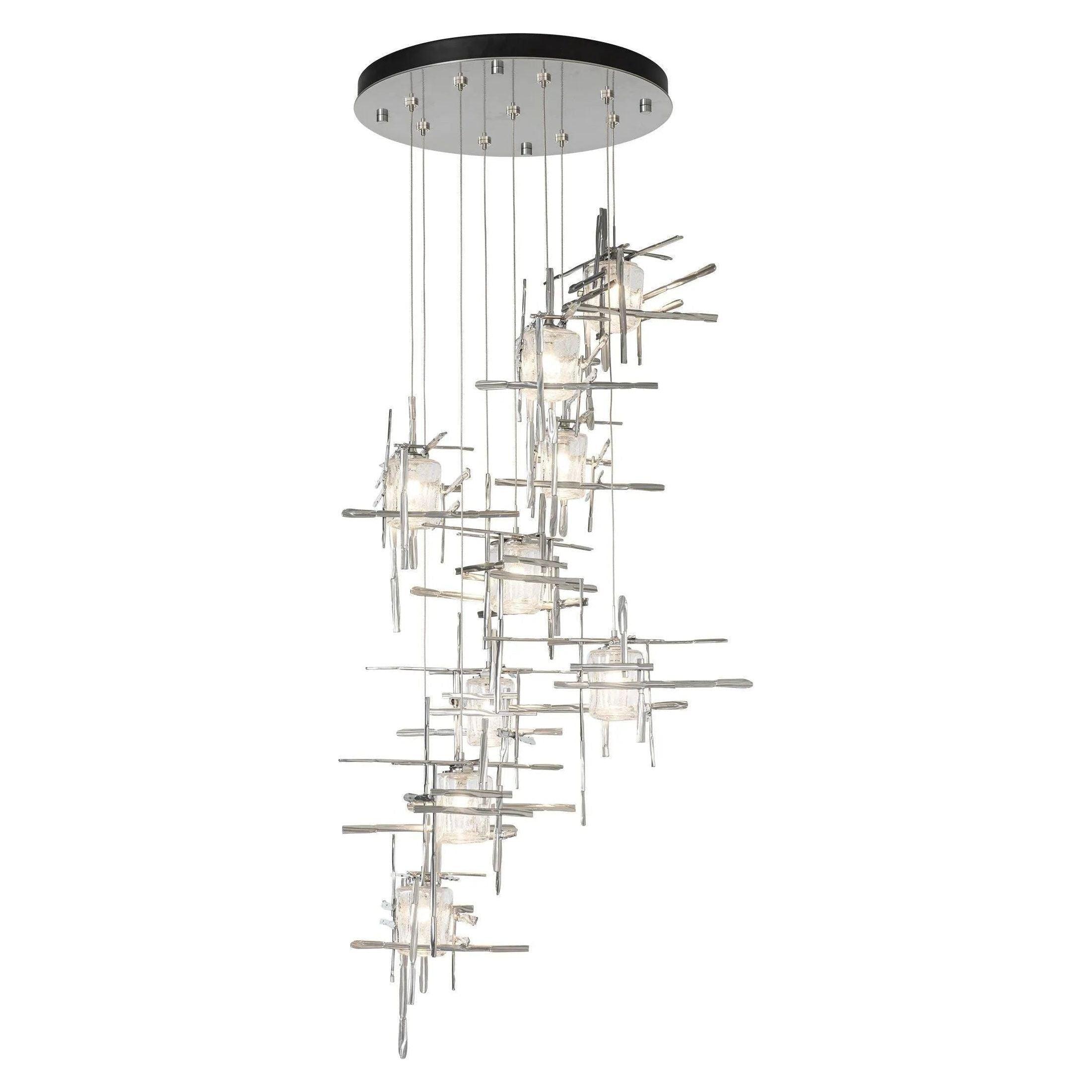 Hubbardton Forge - Tura 9-Light Seeded Glass Round Pendant - 131107-SKT-STND-85-II0728 - Canada Light Shop