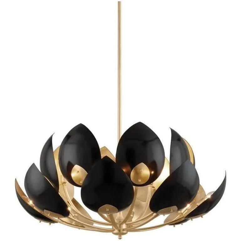 Hudson Valley Lighting - Lotus Chandelier - 5739-GL/BK - Canada Light Shop