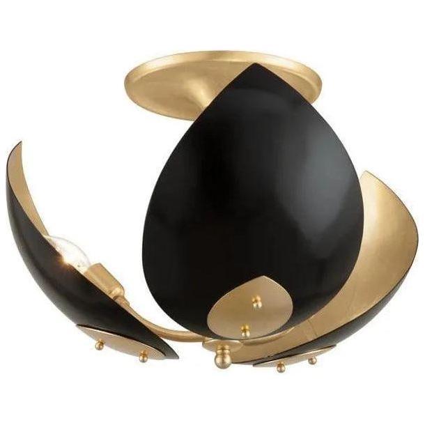 Hudson Valley Lighting - Lotus Semi Flush Mount - 5703-GL/BK - Canada Light Shop