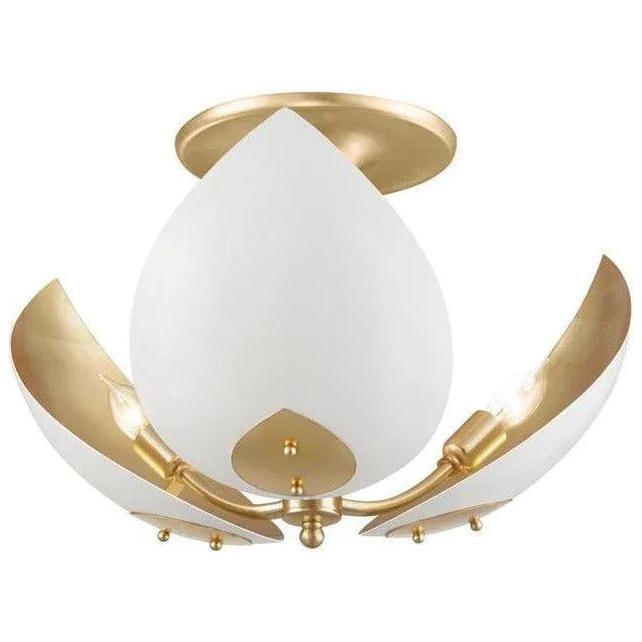 Hudson Valley Lighting - Lotus Semi Flush Mount - 5703-GL/WH - Canada Light Shop
