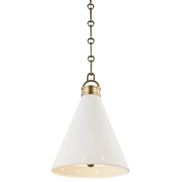 Hudson Valley Lighting - Plaster No.1 Pendant - MDS400-AGB/WP - Canada Light Shop