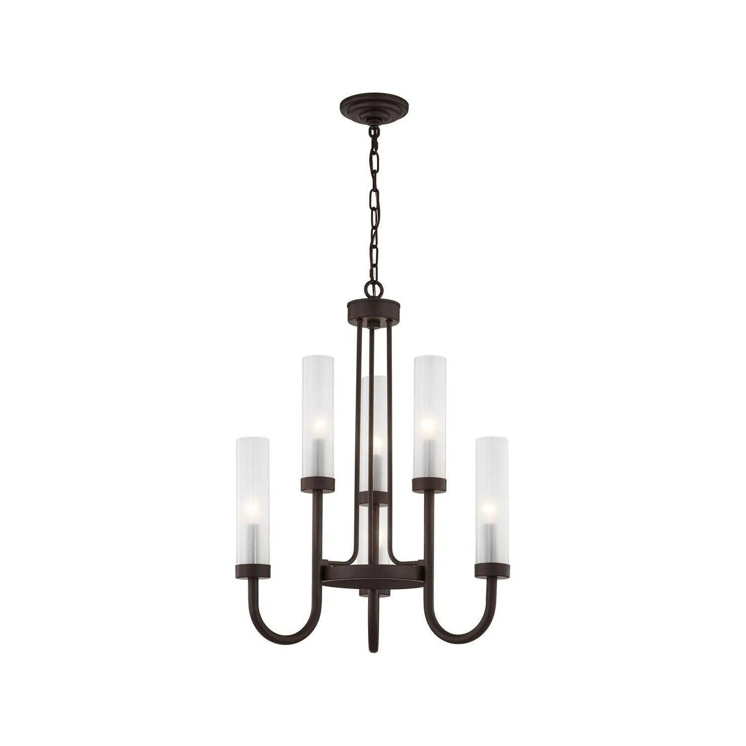 Justice Designs - Anchor Chandelier - FSN-4343-CLFR-DBRZ - Canada Light Shop