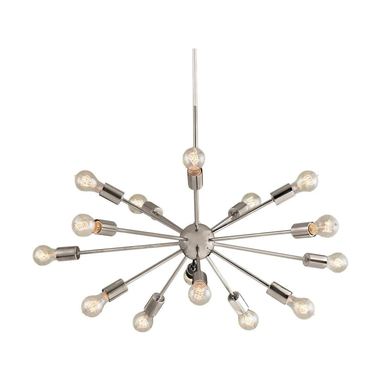 Justice Designs - Axion Chandelier - NSH-8024-NCKL - Canada Light Shop
