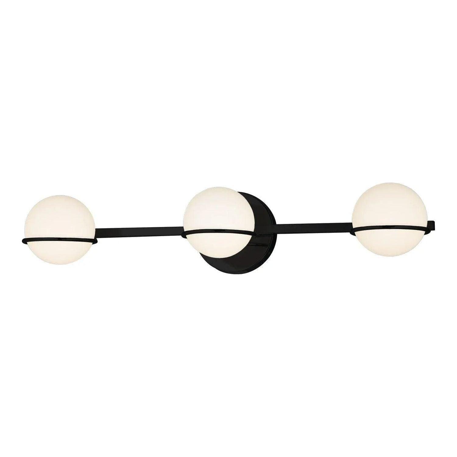 Justice Designs - Centric Bath Bar - FSN-4163-OPAL-MBLK - Canada Light Shop