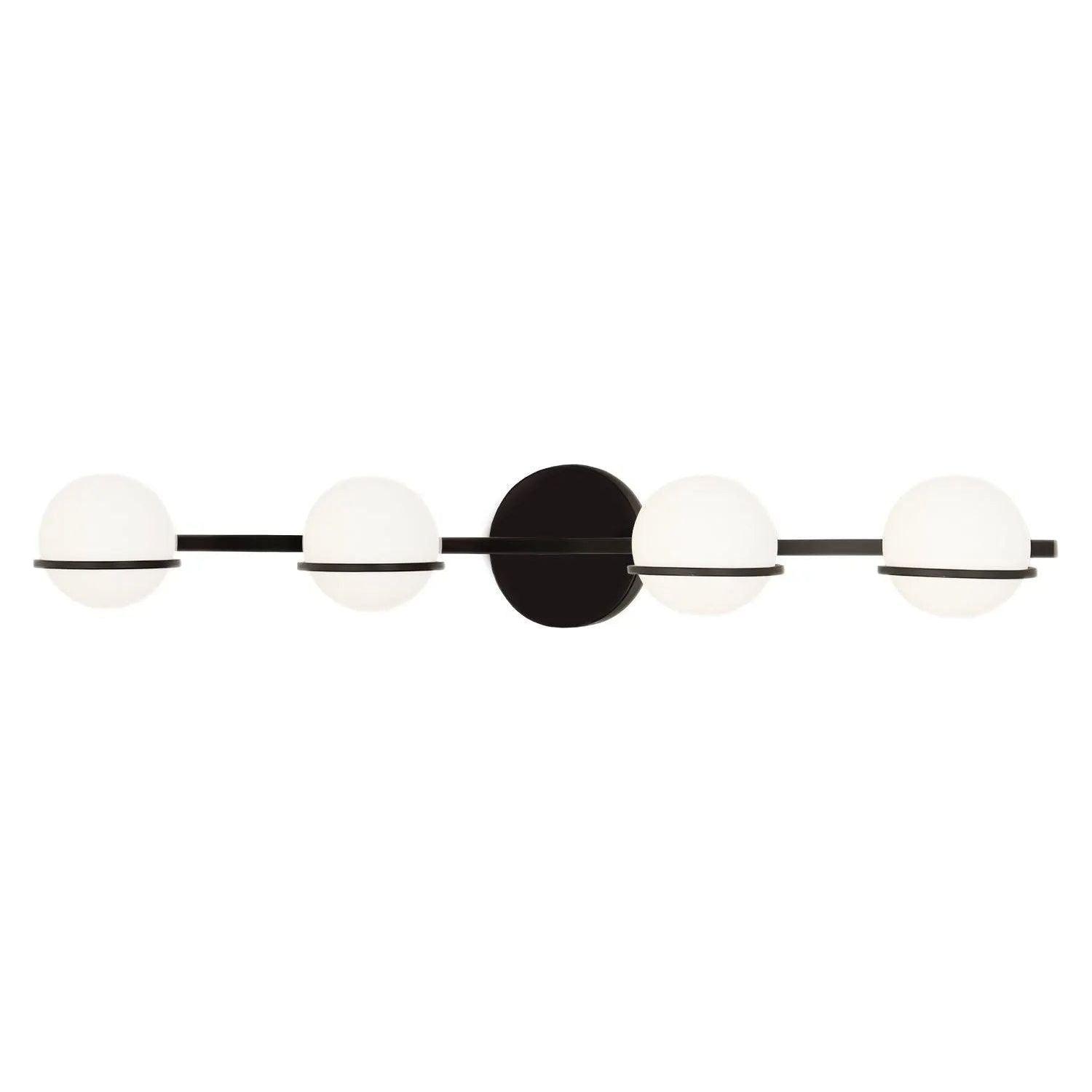Justice Designs - Centric Bath Bar - FSN-4164-OPAL-MBLK - Canada Light Shop