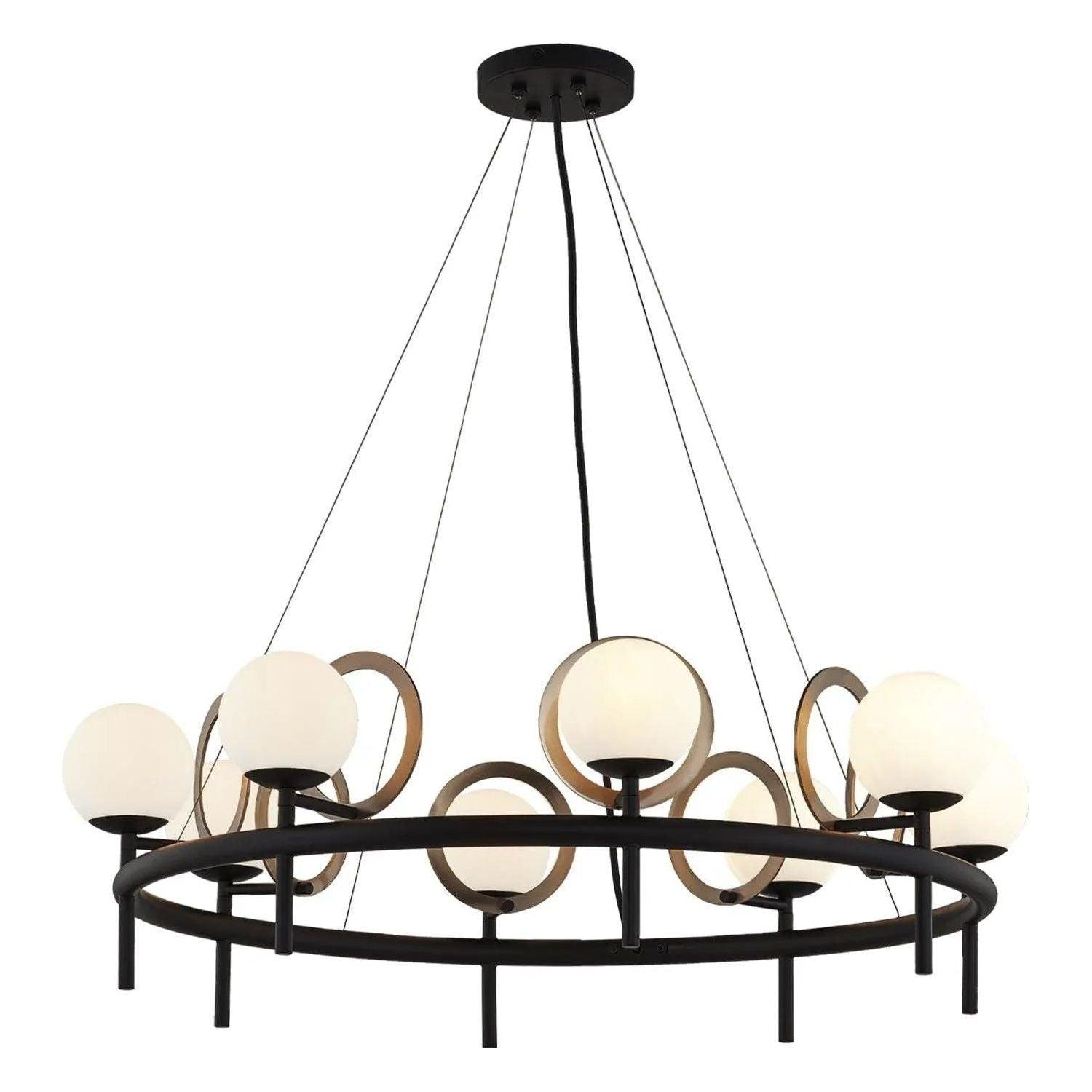 Justice Designs - Halo Chandelier - FSN-4225-OPAL-MBBR - Canada Light Shop