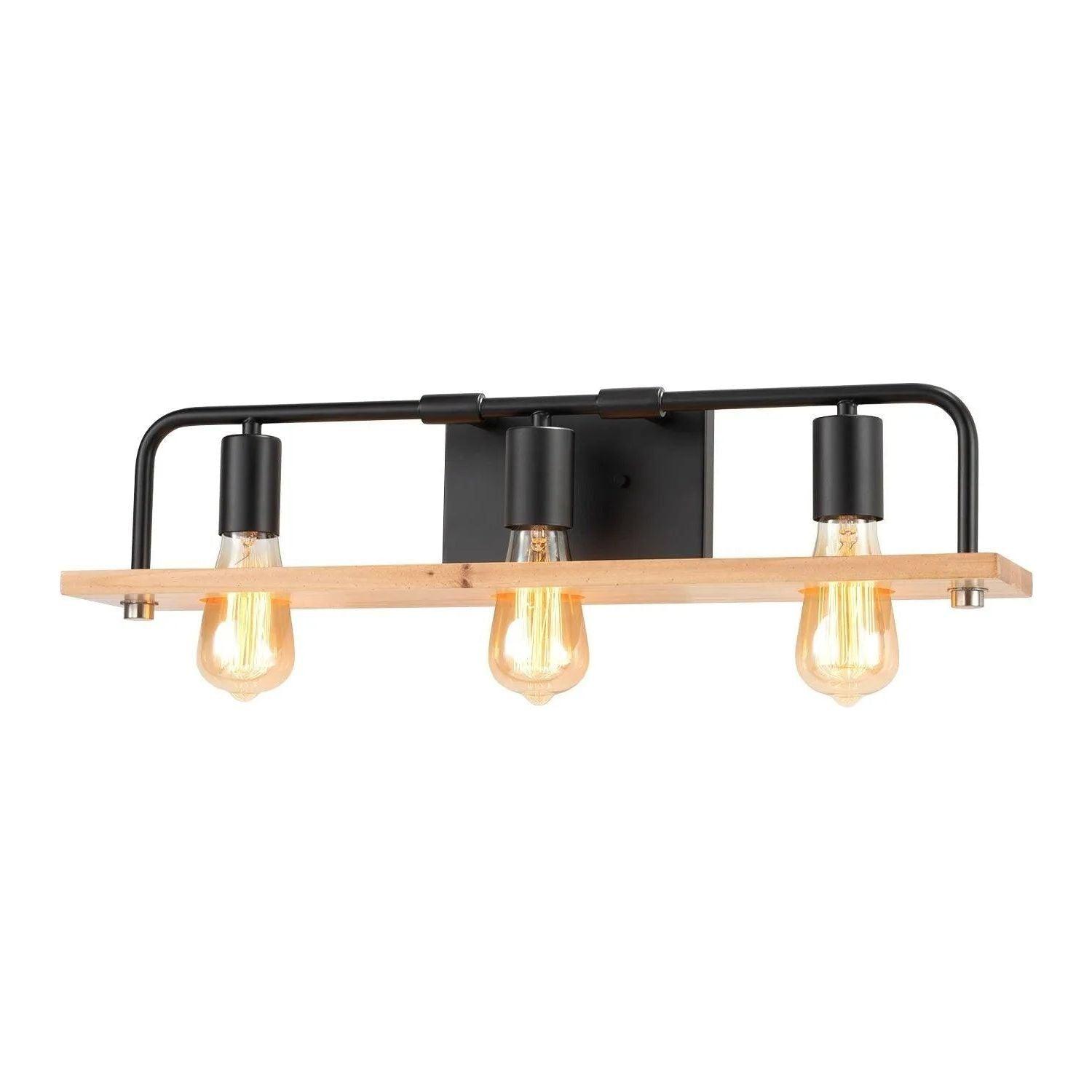Justice Designs - Loft Bath Bar - ECO-8392-WOOD-MBLK - Canada Light Shop