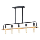 Justice Designs - Loft Island Chandelier - ECO-8469-WOOD-MBLK - Canada Light Shop