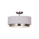 Justice Designs - Tate LED Semi-Flush Mount - FAB-4470-WHTE-NCKL - Canada Light Shop