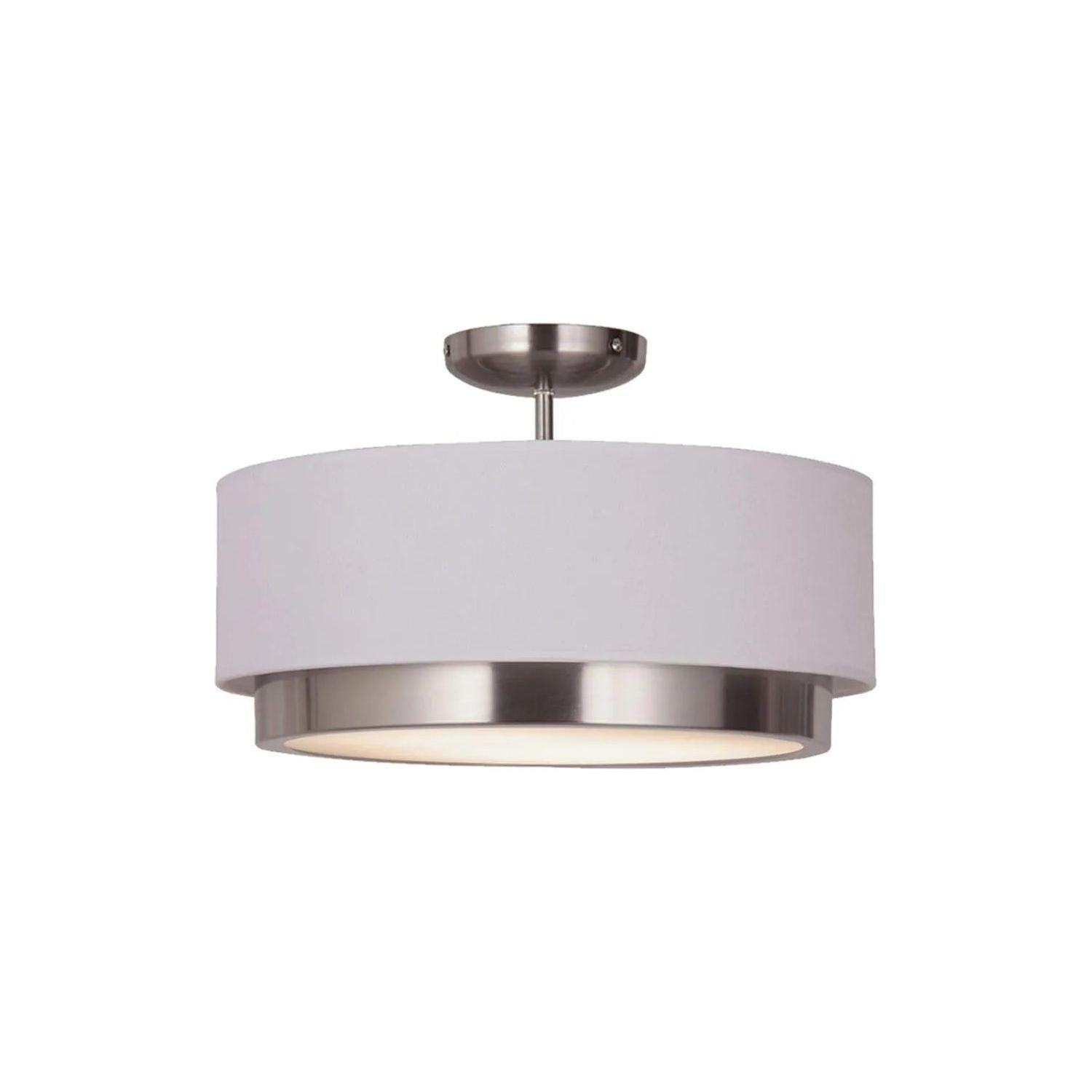 Justice Designs - Tate LED Semi-Flush Mount - FAB-4470-WHTE-NCKL - Canada Light Shop