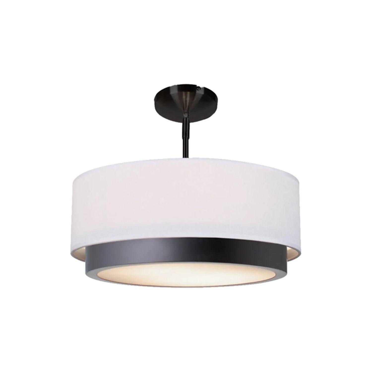 Justice Designs - Tate LED Semi-Flush Mount - FAB-4470-WHTE-NCKL - Canada Light Shop