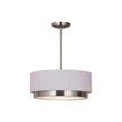 Justice Designs - Tate LED Semi-Flush /Pendant - FAB-4475-WHTE-NCKL - Canada Light Shop
