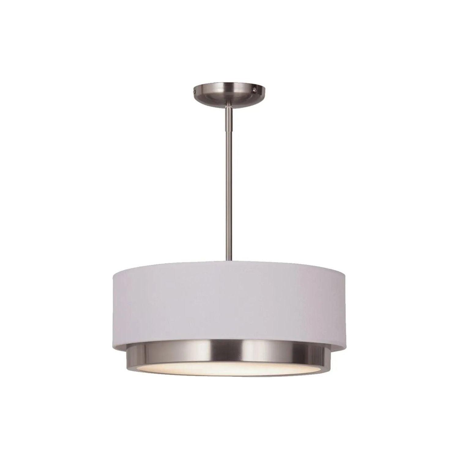 Justice Designs - Tate LED Semi-Flush /Pendant - FAB-4475-WHTE-NCKL - Canada Light Shop
