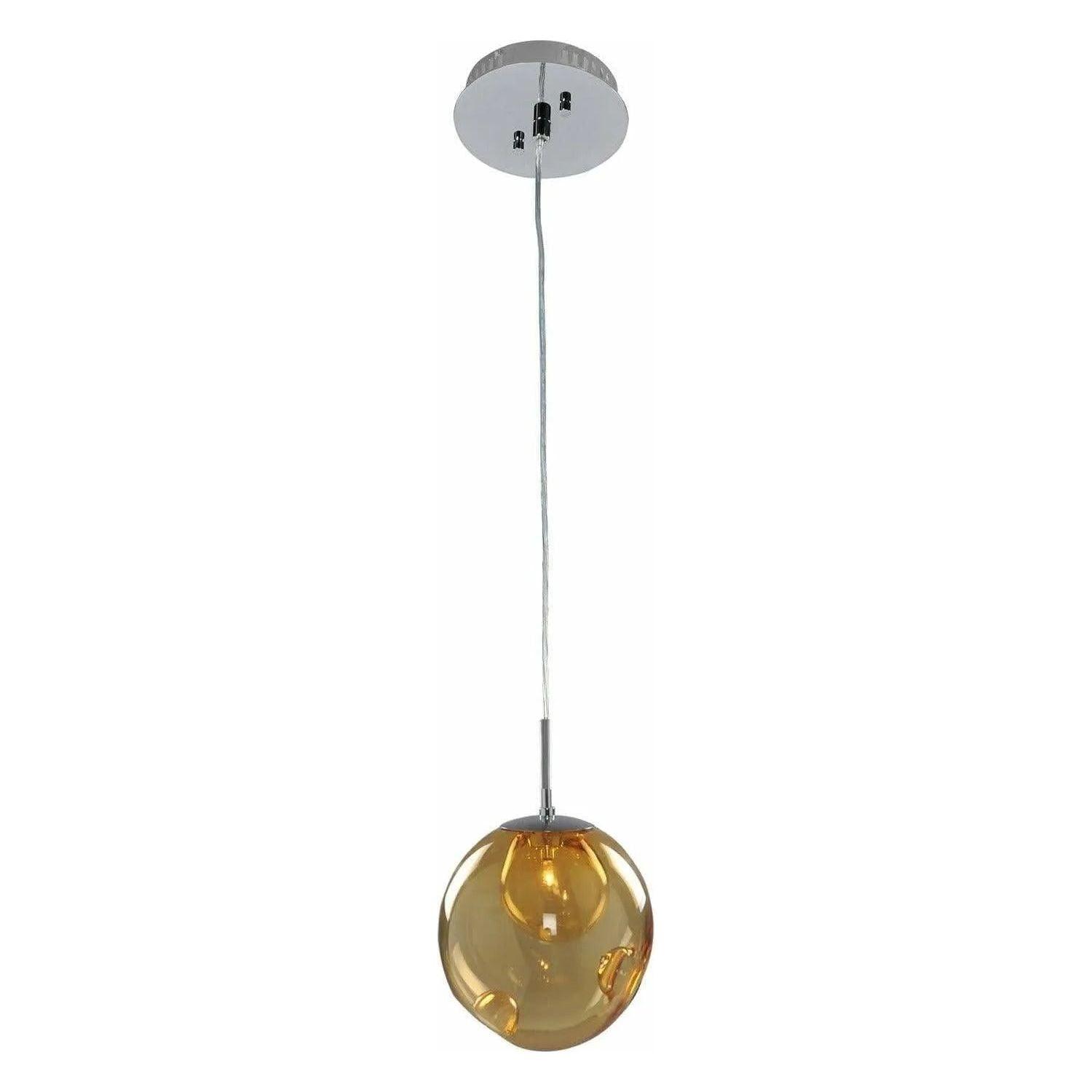 Kalco - Meteor Mini Pendant - 309510CH/AMBER - Canada Light Shop
