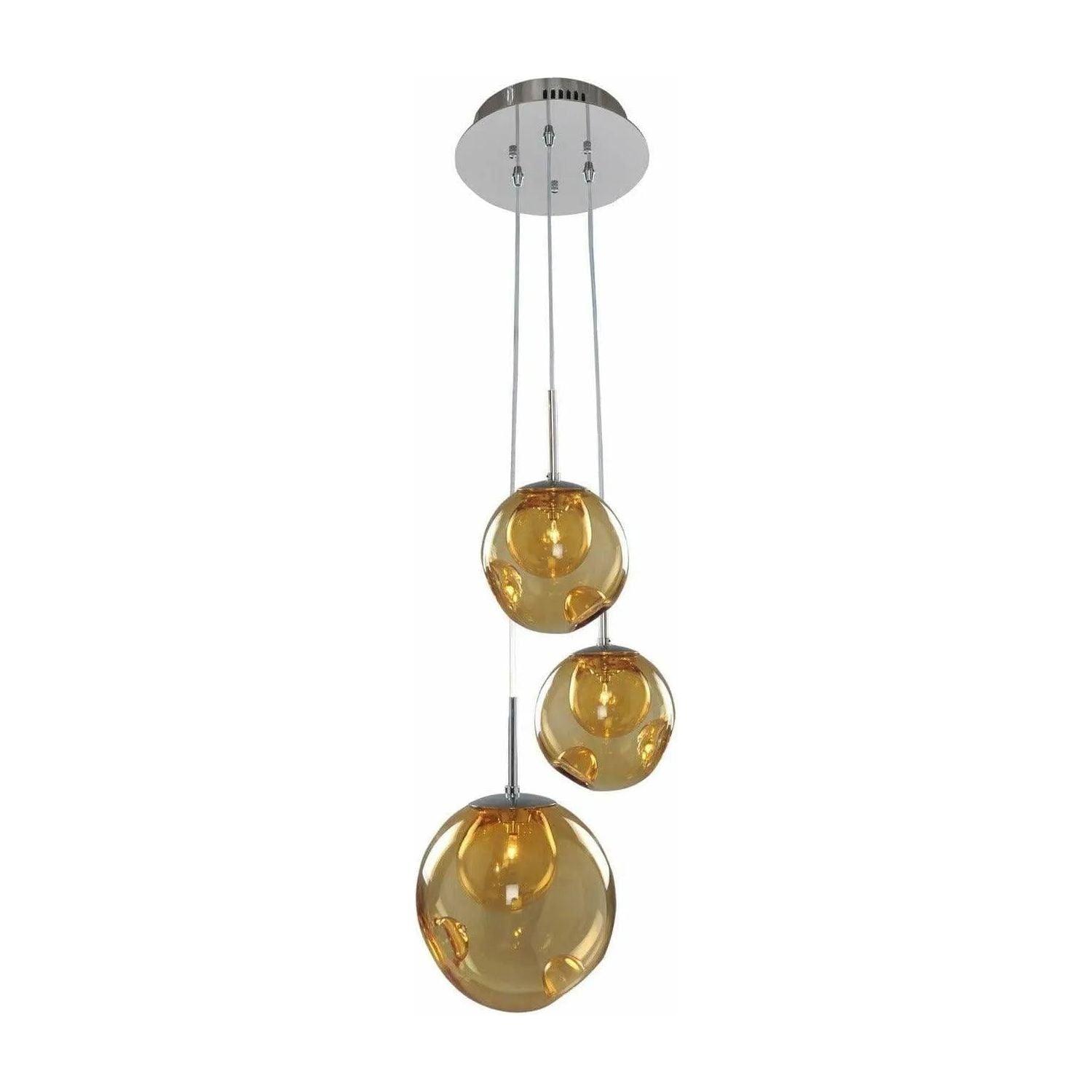 Kalco - Meteor Pendant - 309540CH/AMBER - Canada Light Shop
