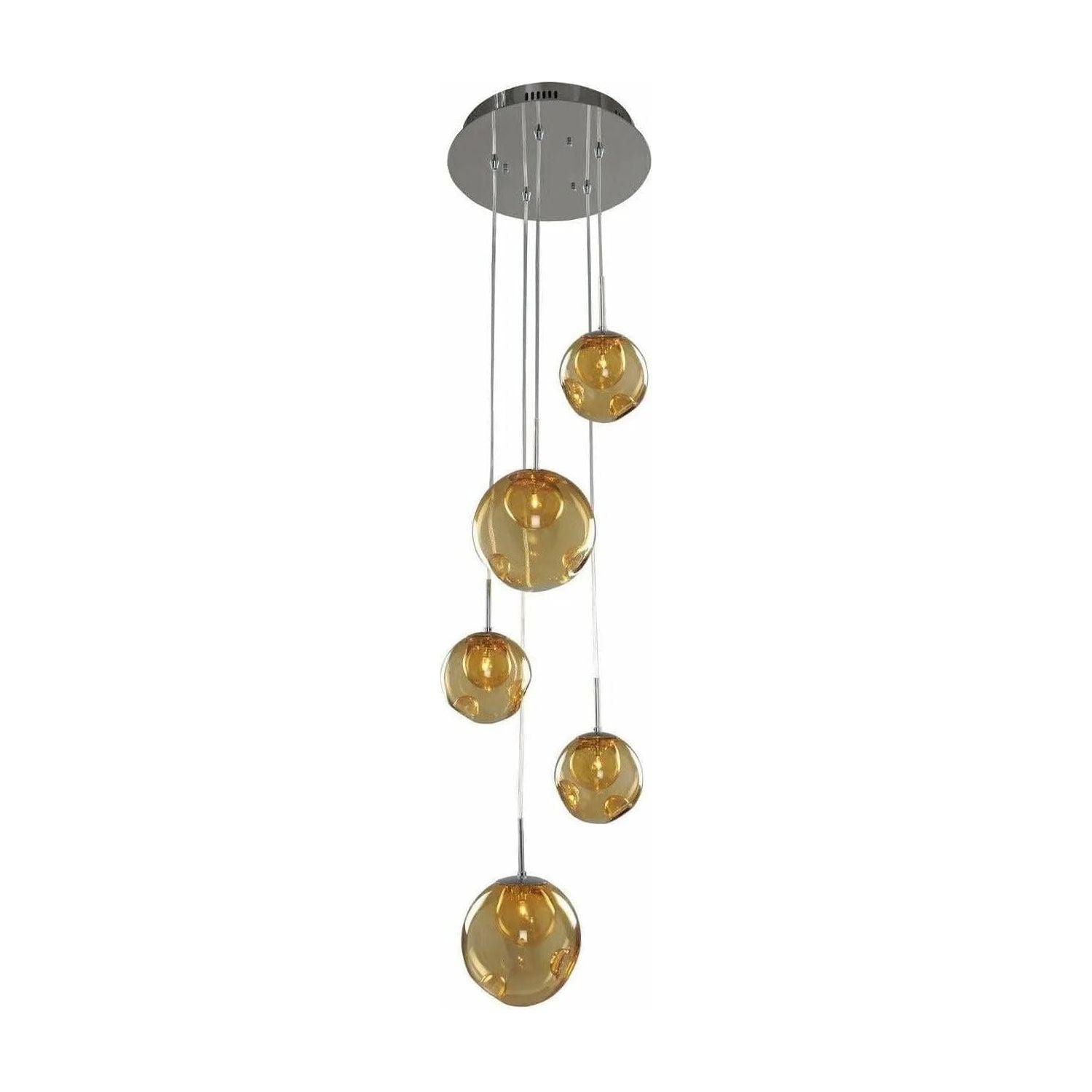 Kalco - Meteor Pendant - 309541CH/AMBER - Canada Light Shop