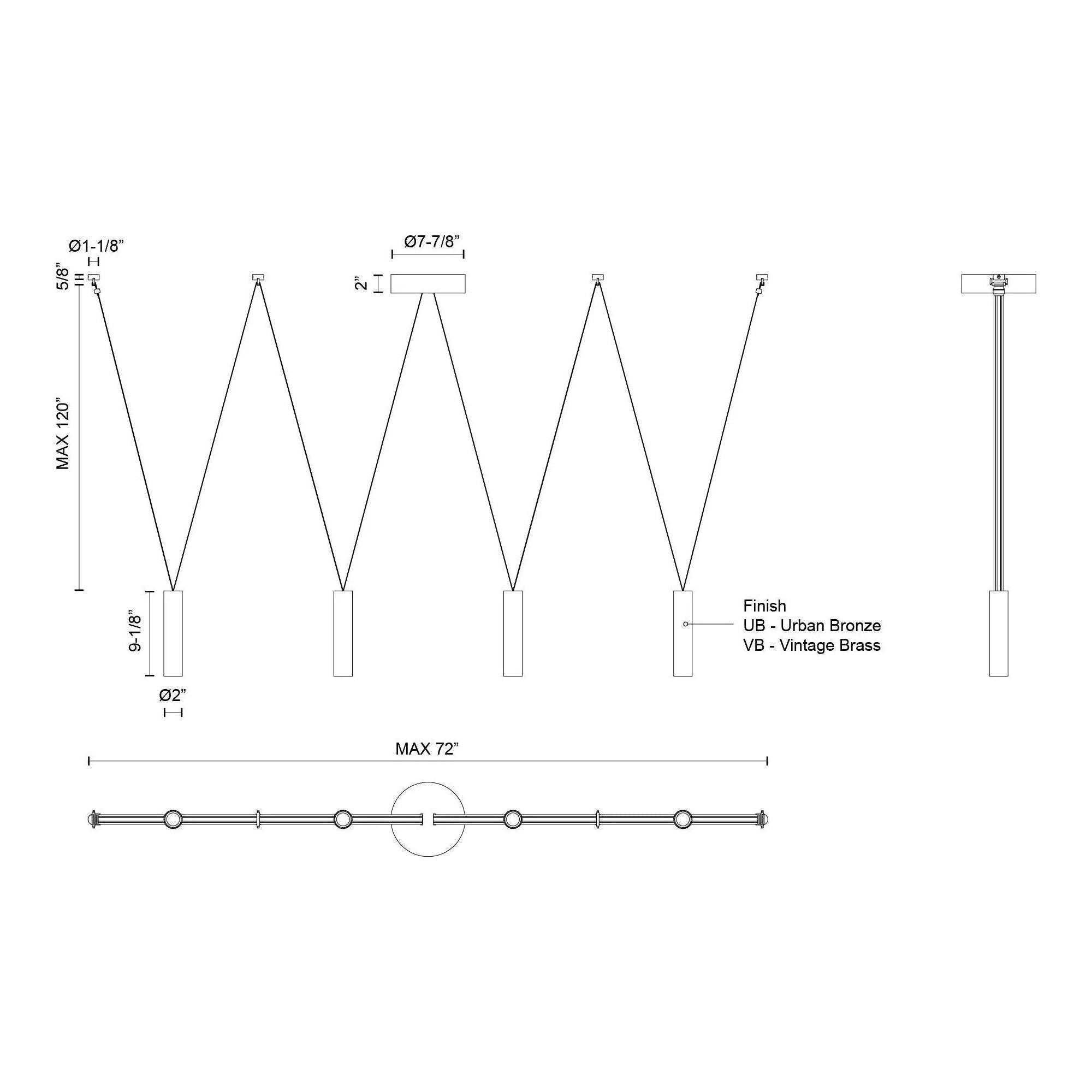 Kuzco Lighting - Mason LED Linear Pendant - LP90404-UB - Canada Light Shop