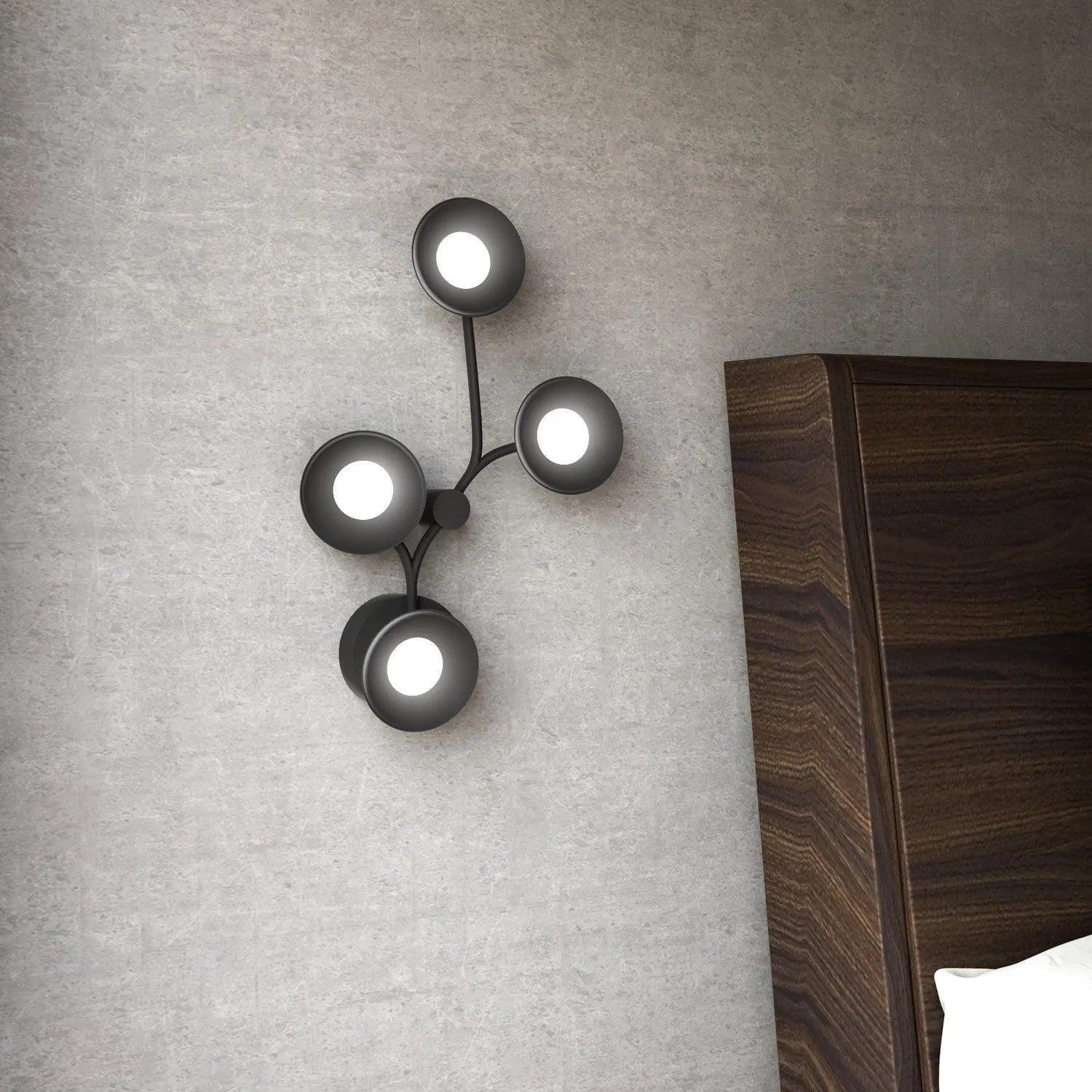 Kuzco Lighting - Rotaire LED Quad Wall Sconce - WS90120-BK - Canada Light Shop