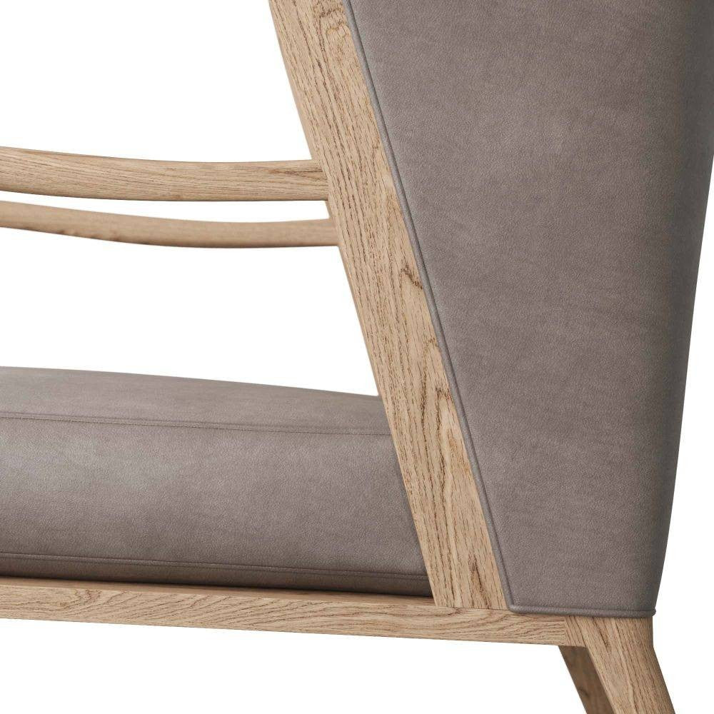 Arteriors - 5743 - Chair - Stassi - Smoke Oak/Carbon Leather
