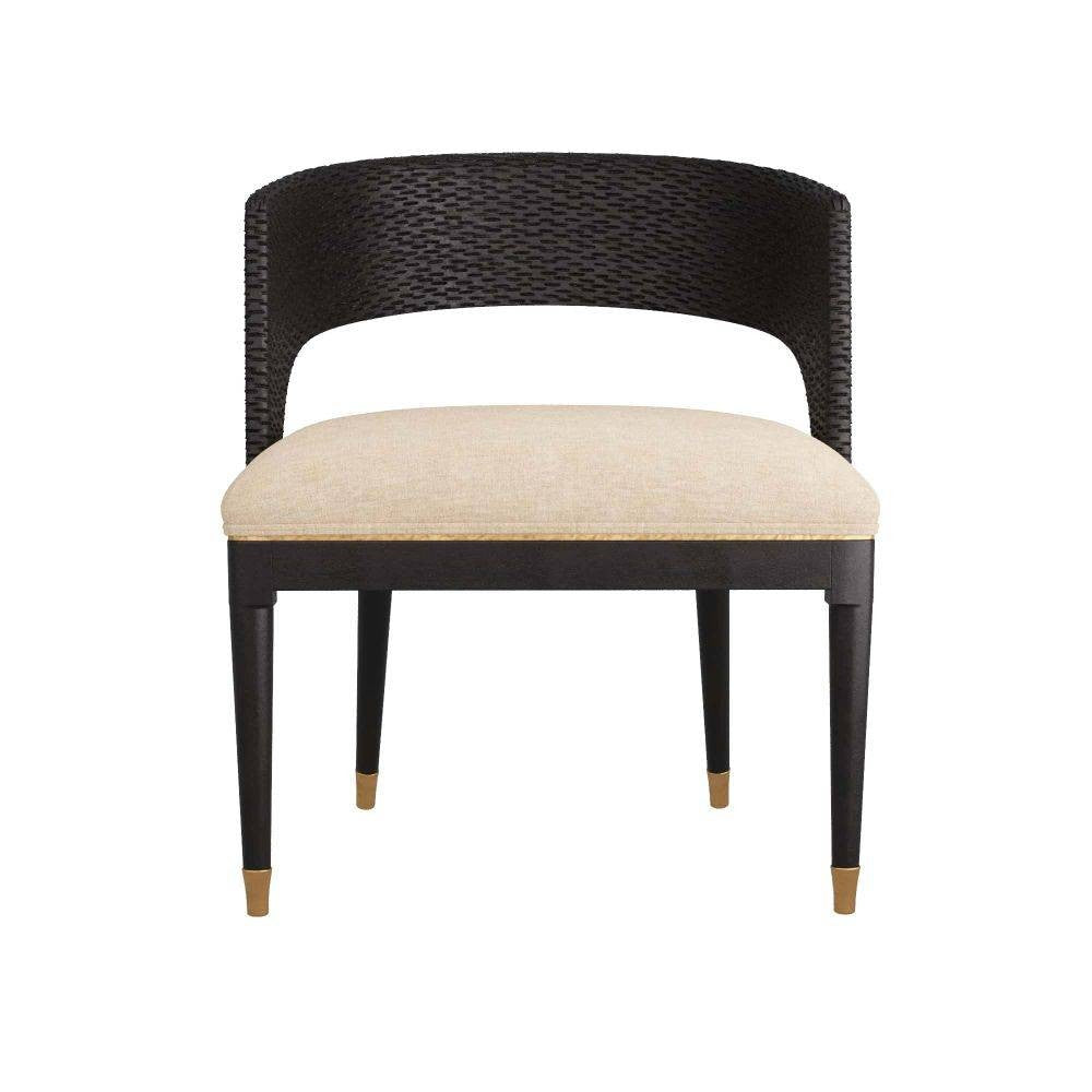 Arteriors - 6243 - Dining Chair - Swanson - Ebony Wood/Antique Brass/Natural Linen