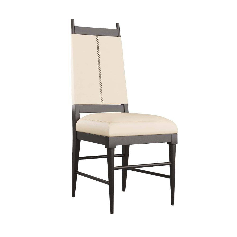 Arteriors - 6969 - Chair - Keegan - Ebony Wood/Ivory Leather